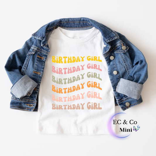Birthday girl Birthday shirt birthday party shirts birthday boy shirt birthday shirt kid wavy birthday party shirt Christmas shirt