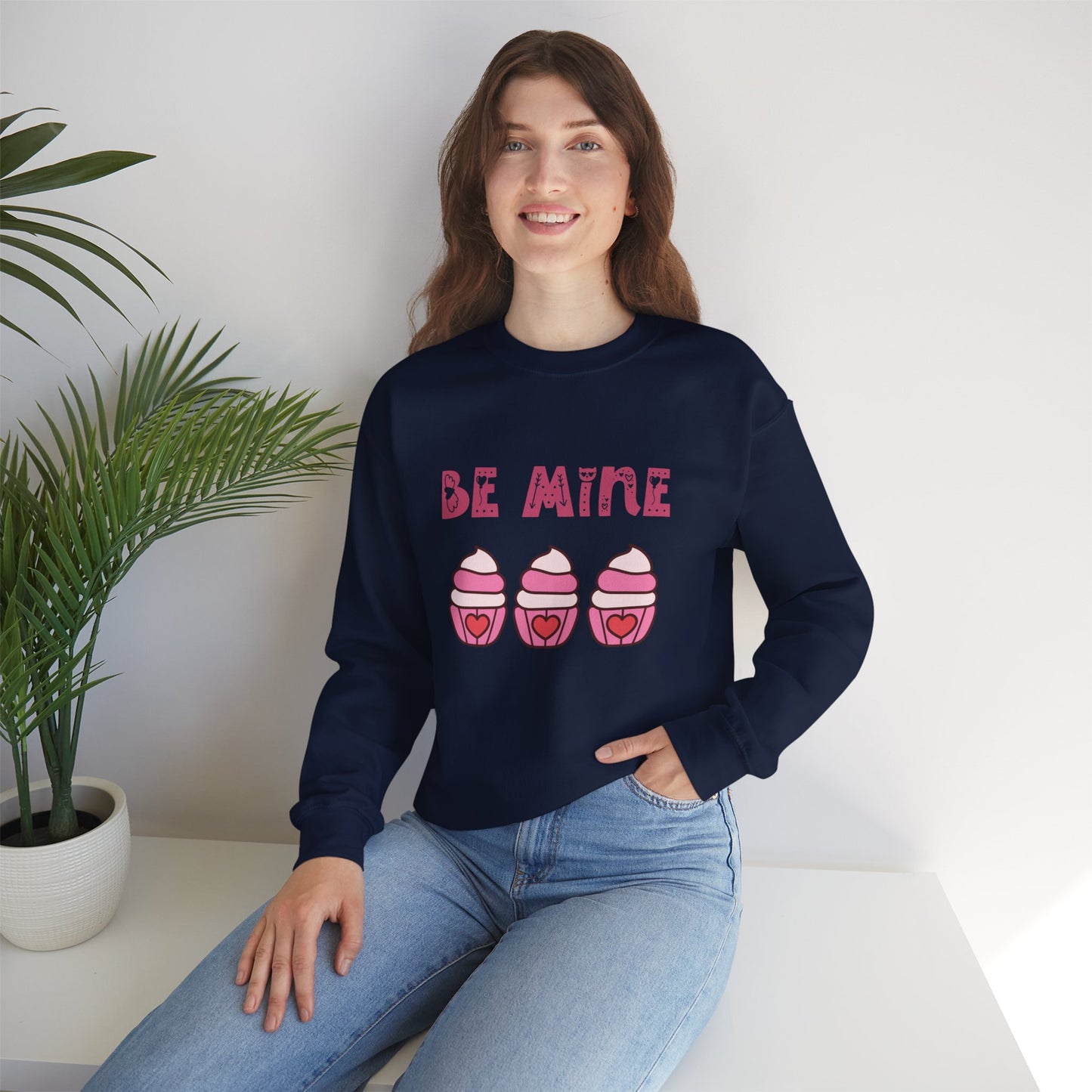 Be mine cupcake sweater valentines Day sweatshirt love sweater galentine's day gift best friend gift Unisex gift cupcake sweatshirt