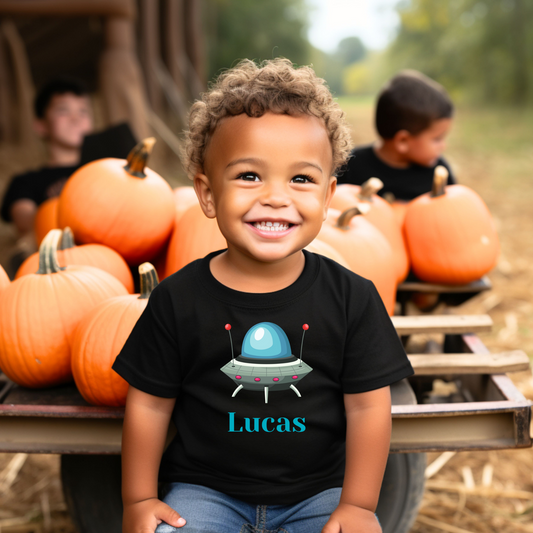 Personalized kid shirt ufo Shirt ufo shirt toddler birthday shirt Christmas shirt kid Tshirt Trex fun tee Toddler's Fine Jersey Tee