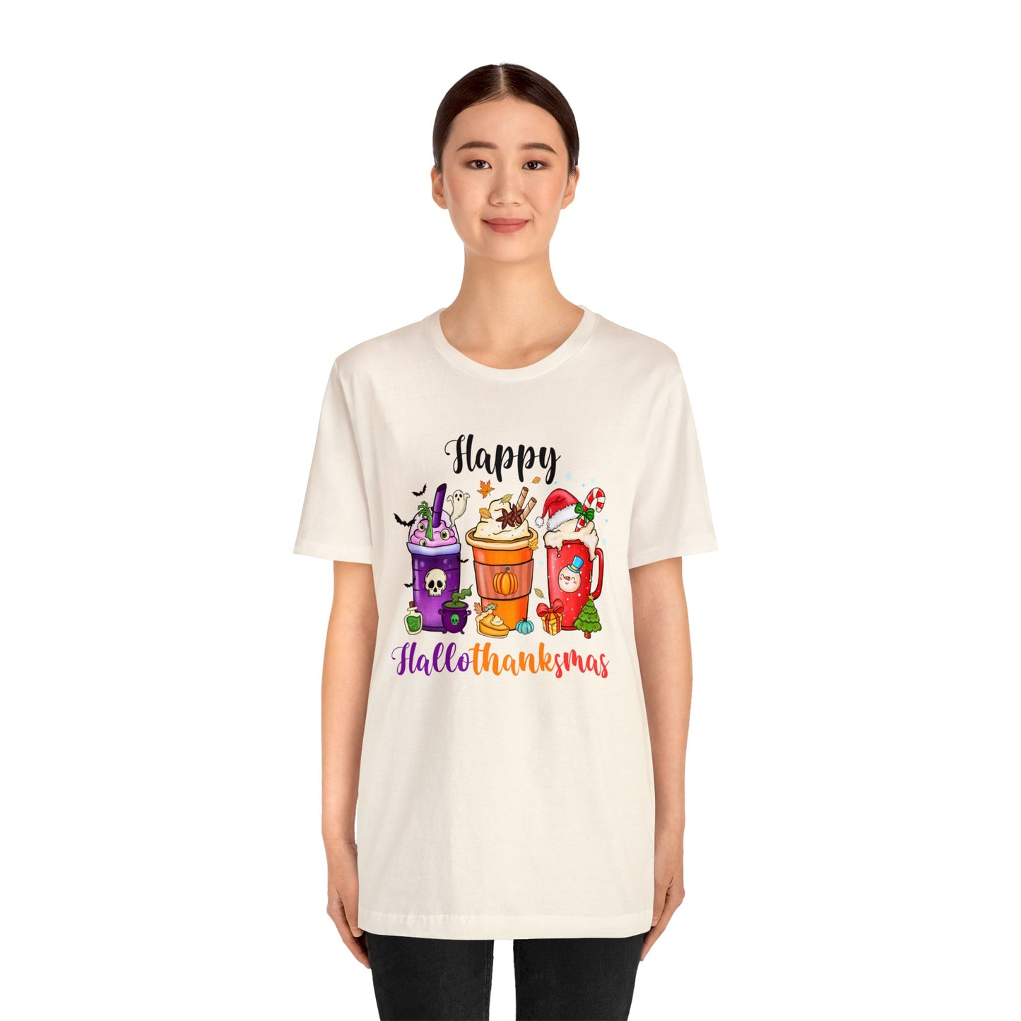 Happy Halloween shirt Fall drinks shirt Halloween shirt gift for her gift for him happy Hallothanksmas Shirt Christmas gift Thanksgiving