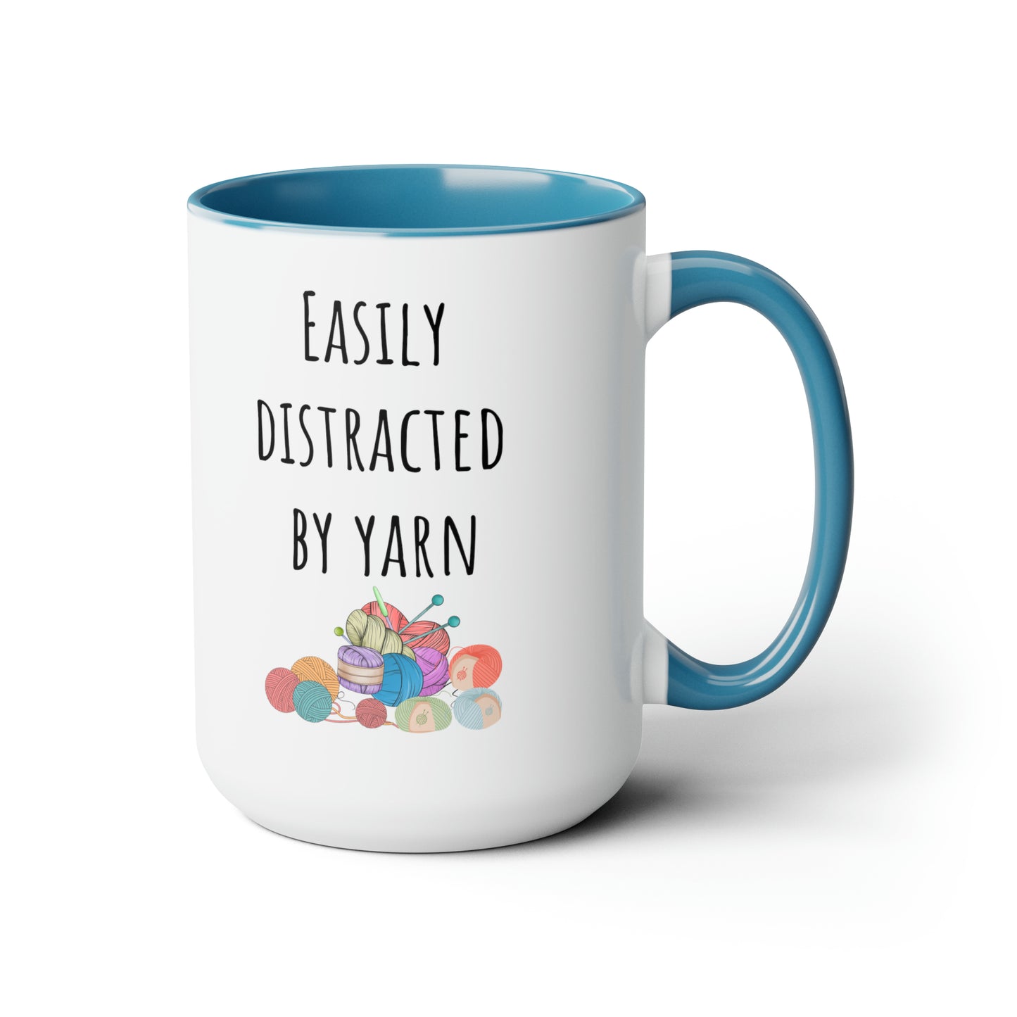 Easily distracted by yarn mug Supervisor mug Floral mug gift for her Mug funny gift for wife Coffee Mugs tea Christmas gift 15oz