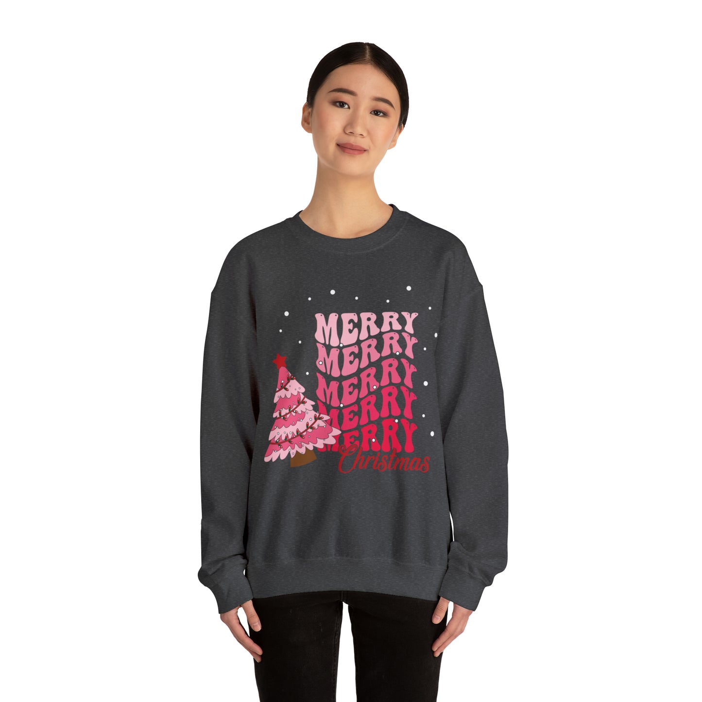 Festive AF sweater Pink Merry Bright Christmas Sweatshirt for Women Christmas Shirt Sweater Holiday Christmas gift for her gift for him