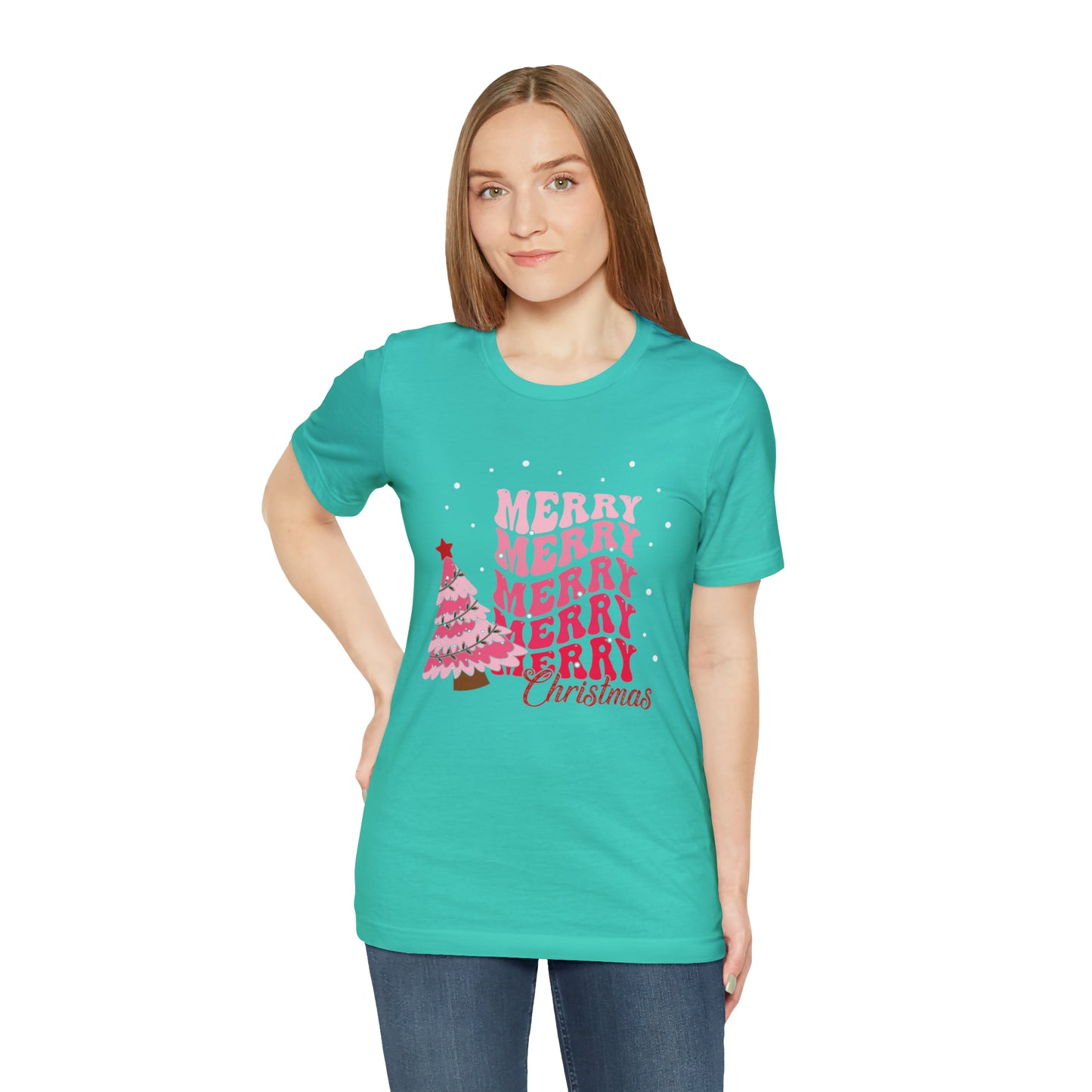 Festive AF shirt Pink Merry Bright Christmas Tshirt for Women Christmas Shirt Sweater Holiday Christmas gift for her gift for him unisex