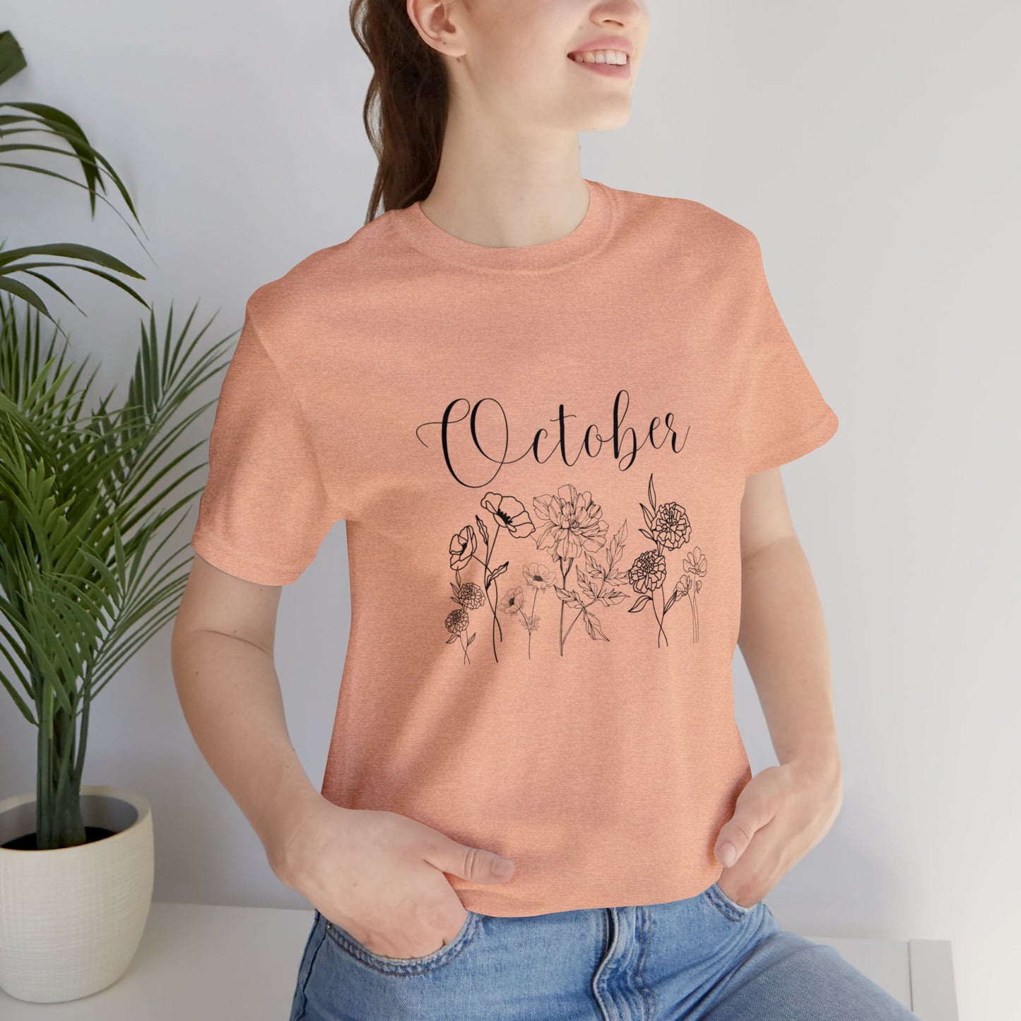 October birthday shirt birthday tee month flower shirt gift for her gift for him best friend gift christmas gift