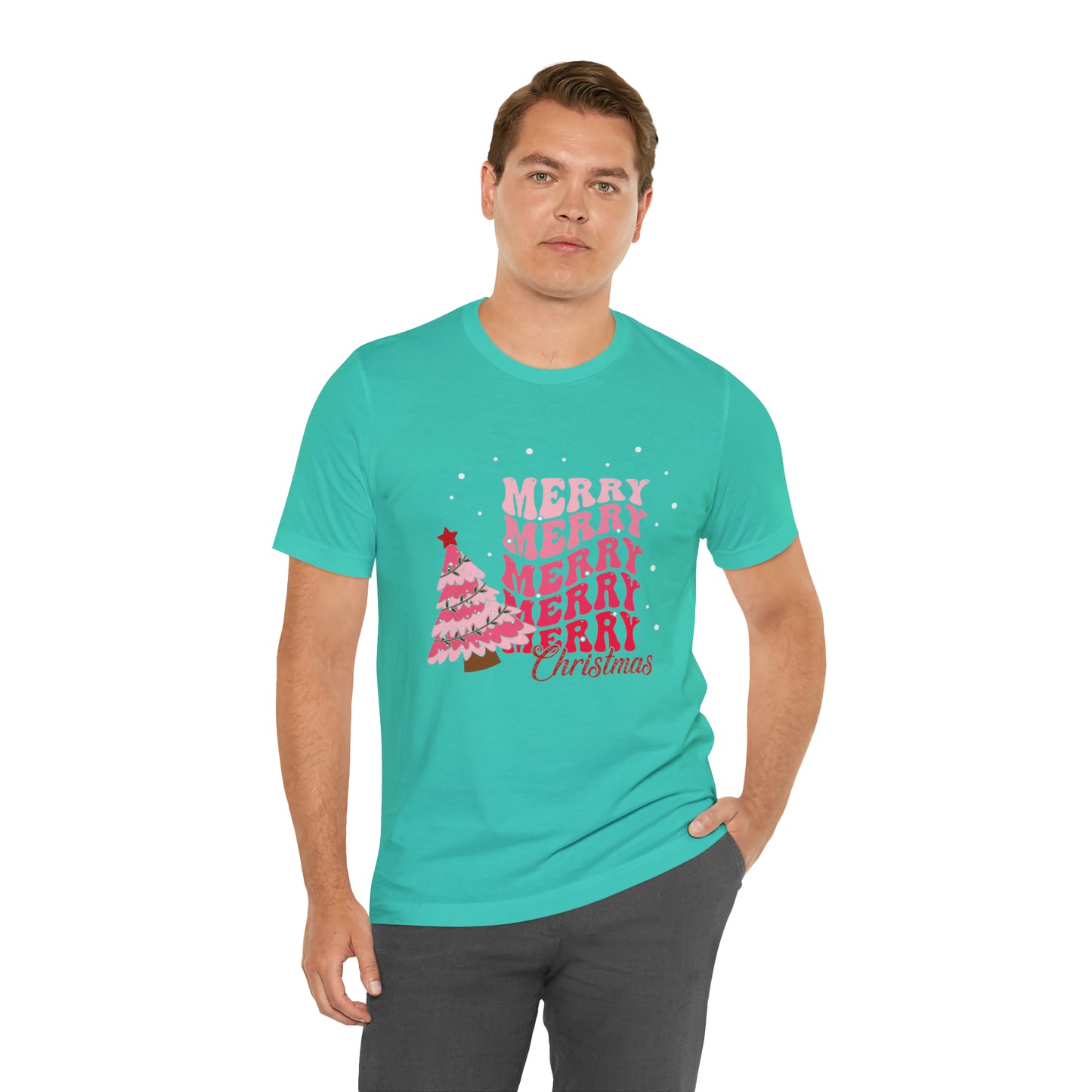 Festive AF shirt Pink Merry Bright Christmas Tshirt for Women Christmas Shirt Sweater Holiday Christmas gift for her gift for him unisex