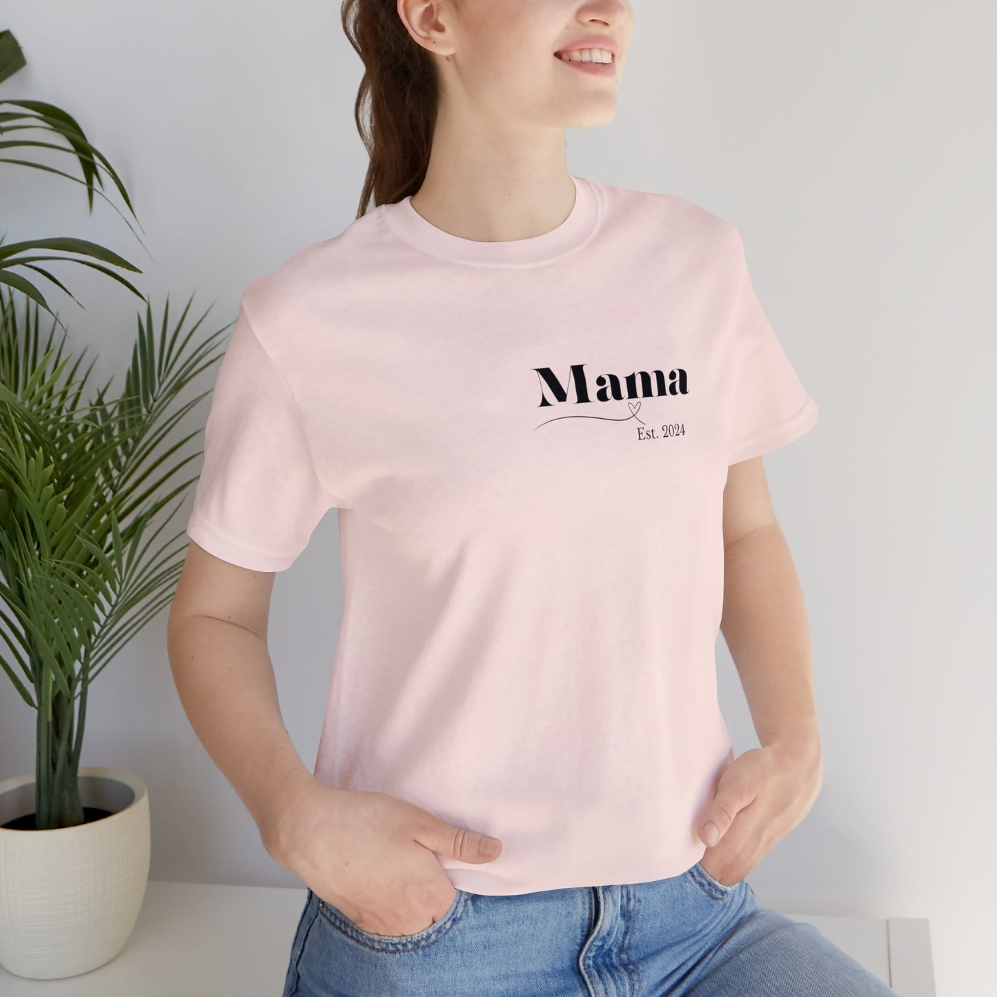 Mama shirt mama date shirt pregnancy reveal shirt new mom shirt Christmas gift for her gift for him bridal shower gift
