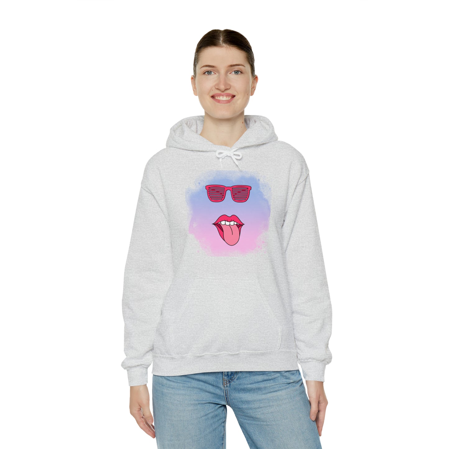 Lip Sunglasses Hoodie, Bubble Gum kiss Hoodie, Fun Summer shirt, Birthday gift for her, Galantine gift for her,best friend gift, vacation