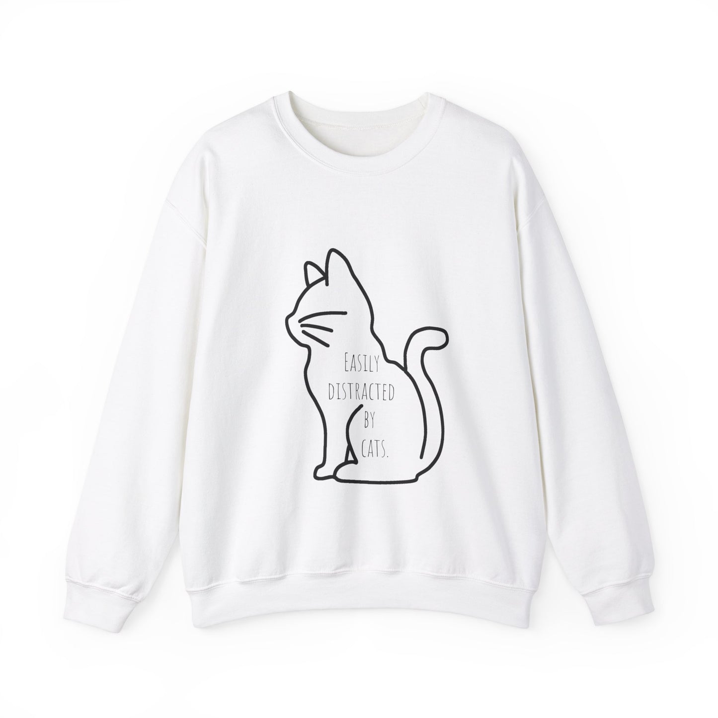 Easily distracted by cats Sweatshirt Christmas gift for cat lover funny cat sweater gift knitting gift for him gift for her best friend gift