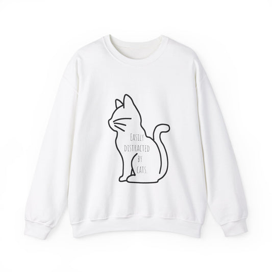 Easily distracted by cats Sweatshirt Christmas gift for cat lover funny cat sweater gift knitting gift for him gift for her best friend gift