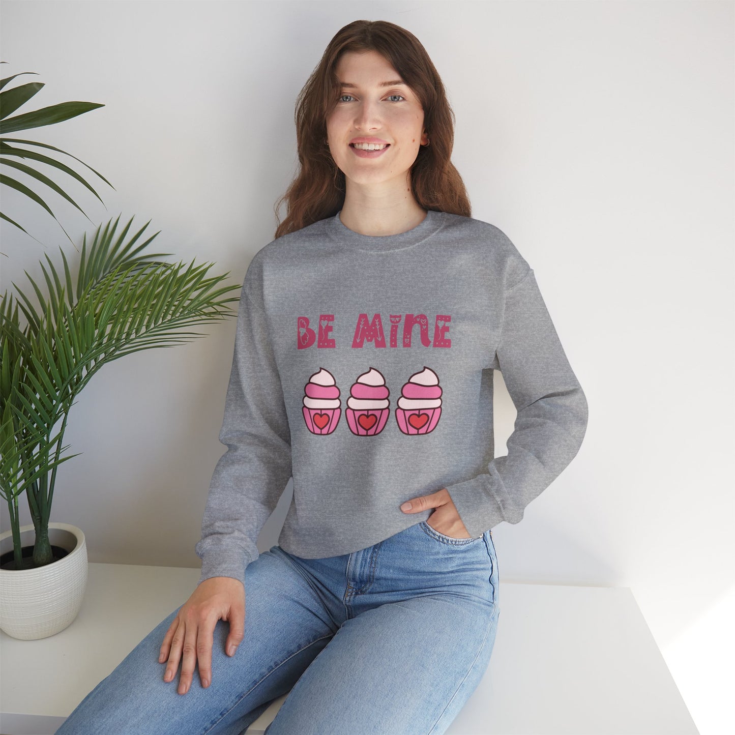 Be mine cupcake sweater valentines Day sweatshirt love sweater galentine's day gift best friend gift Unisex gift cupcake sweatshirt