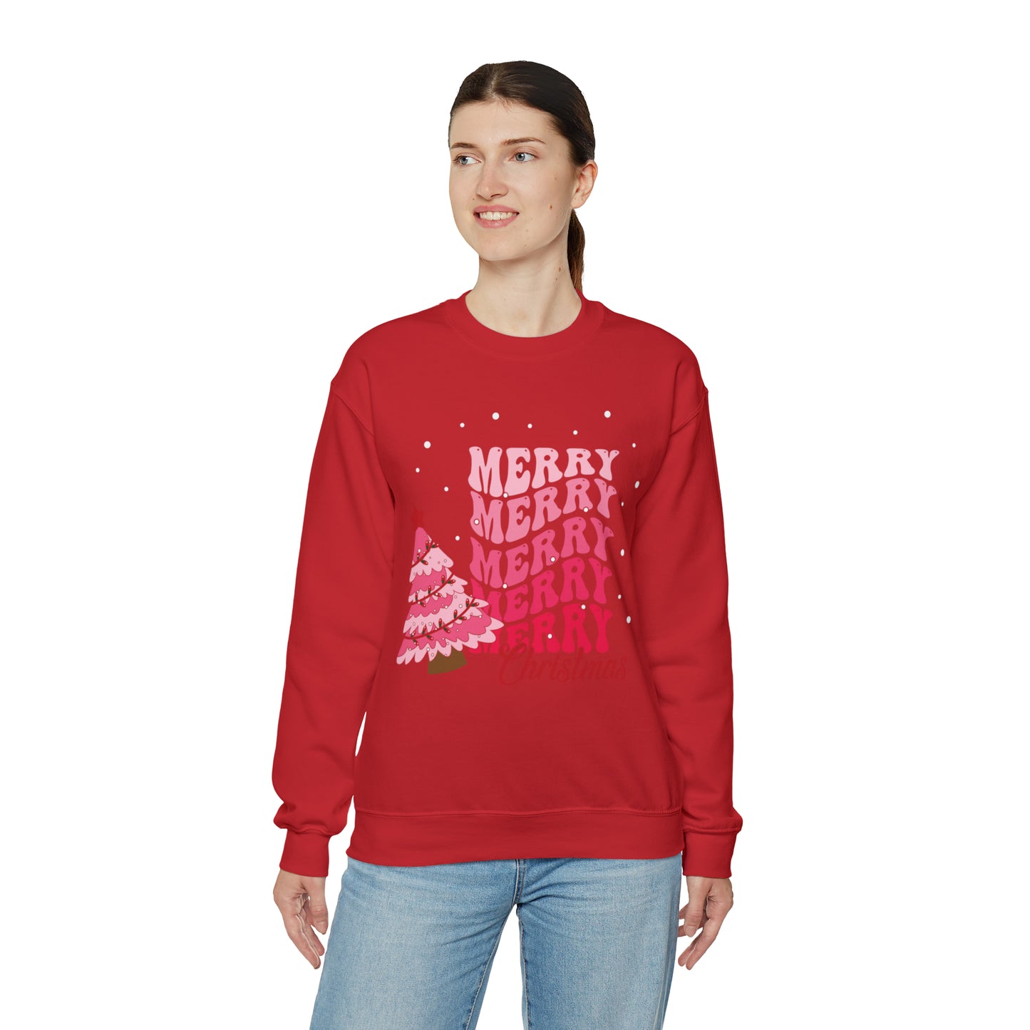 Festive AF sweater Pink Merry Bright Christmas Sweatshirt for Women Christmas Shirt Sweater Holiday Christmas gift for her gift for him