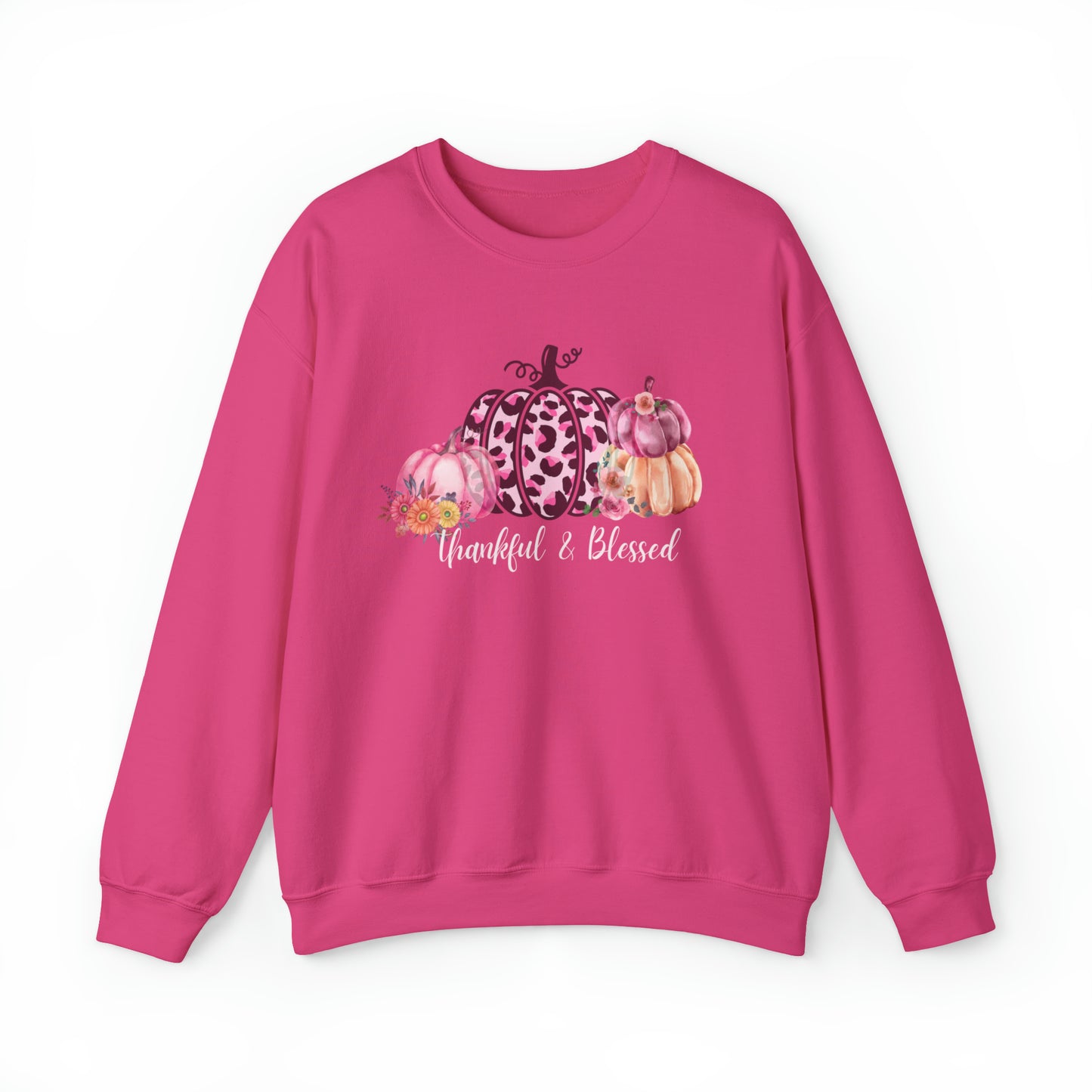 Thankful and blessed Sweatshirt thanksgiving sweater gift for her women's sweater best friend gift Christmas gift pink pumpkin