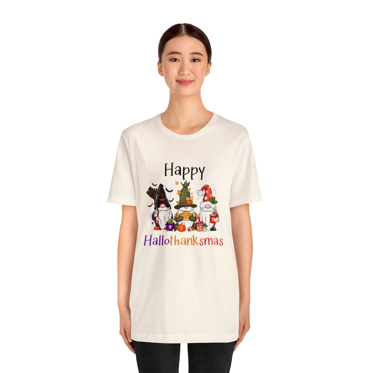 Gnomes lover gift gnomes Halloween shirt gift for her gift for him happy Hallothanksmas Shirt Unisex Tee Christmas gift Thanksgiving shirt