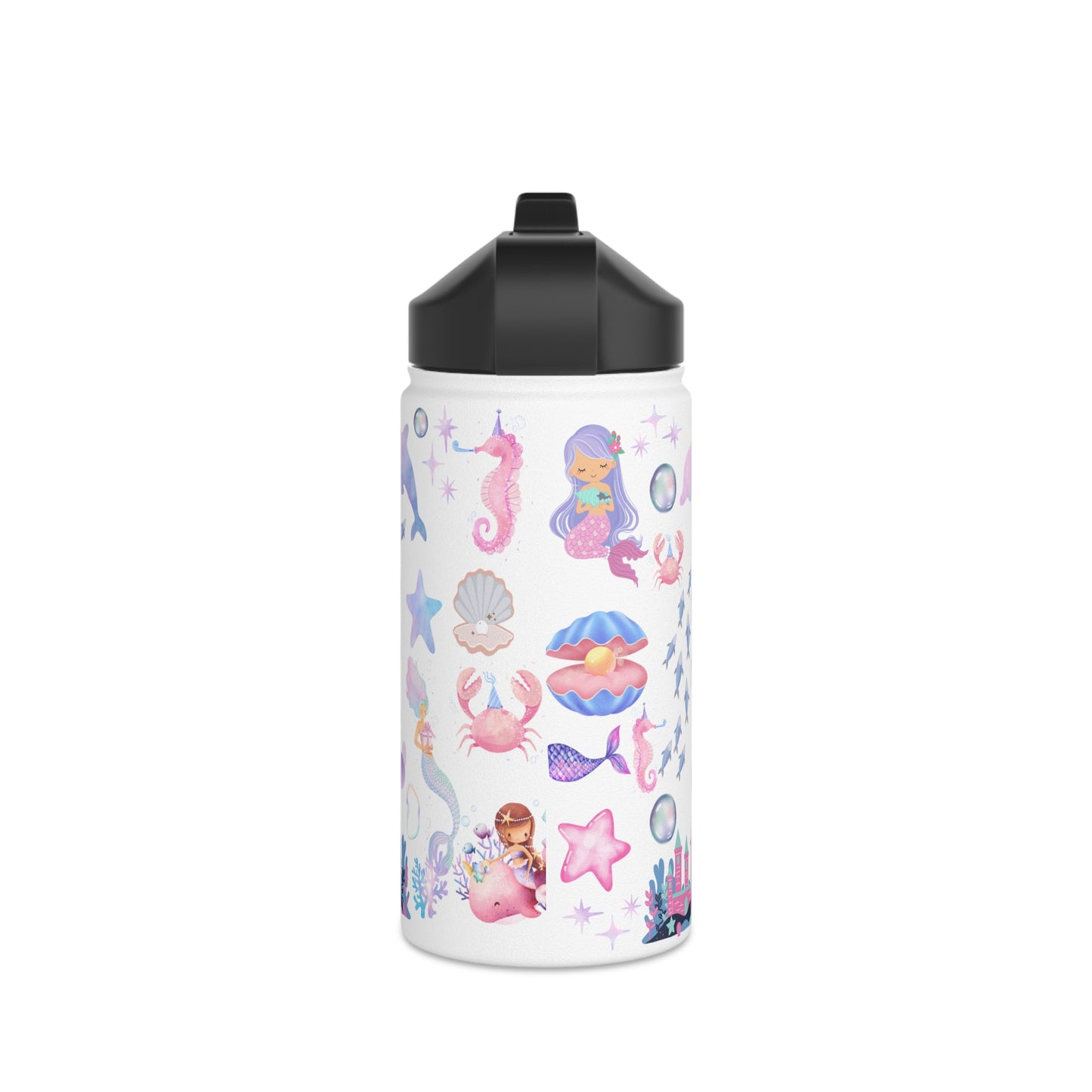 The little mermaid Bottles, Mermaid birthday gifts, Stainless Steel Water Bottle, Standard Lid