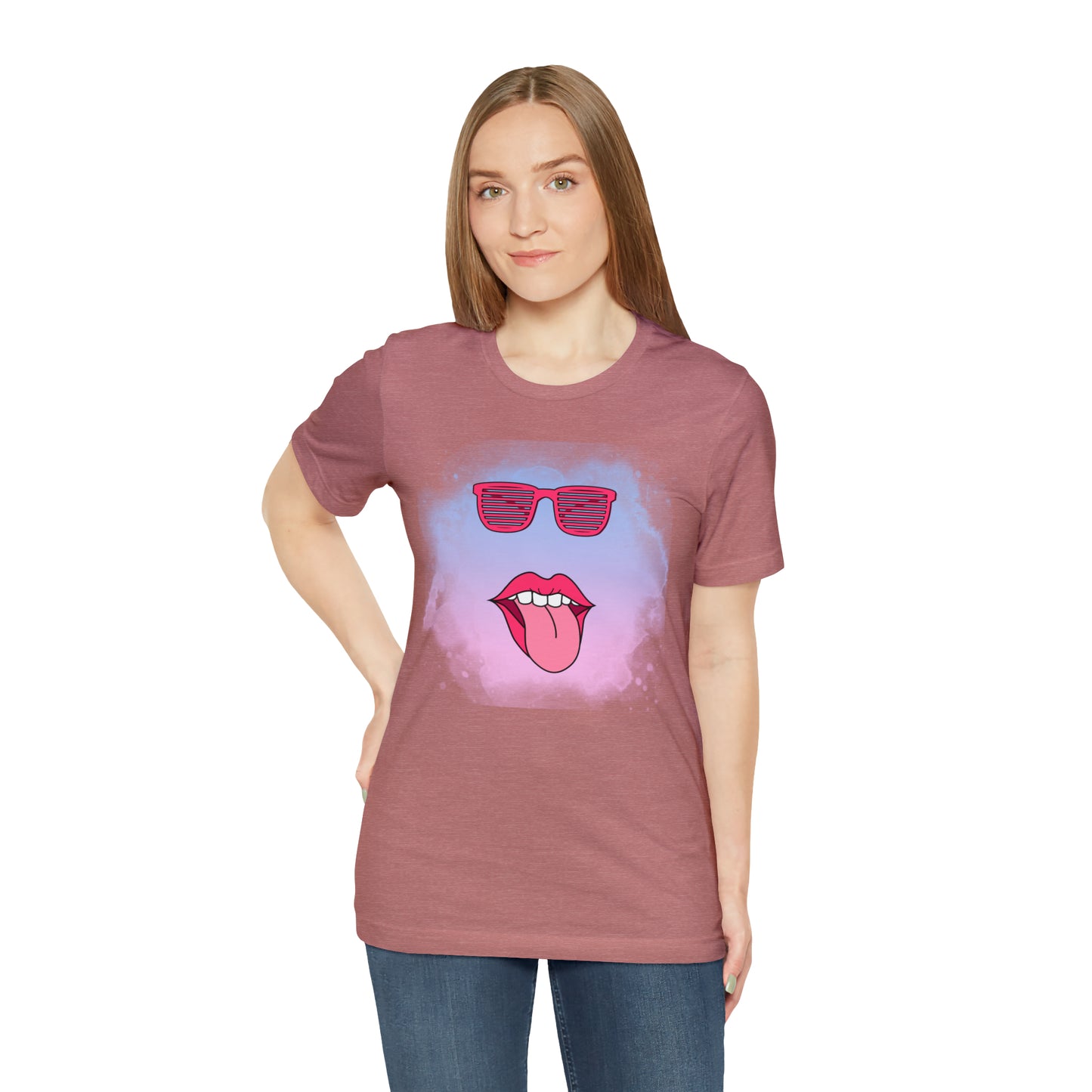 Lip Sunglasses t-shirt, Bubble gum kiss shirt,Pink Gum Shirt,Galantine gift travel shirt,best friend trip,girls vacation trip, Unisex Jersey