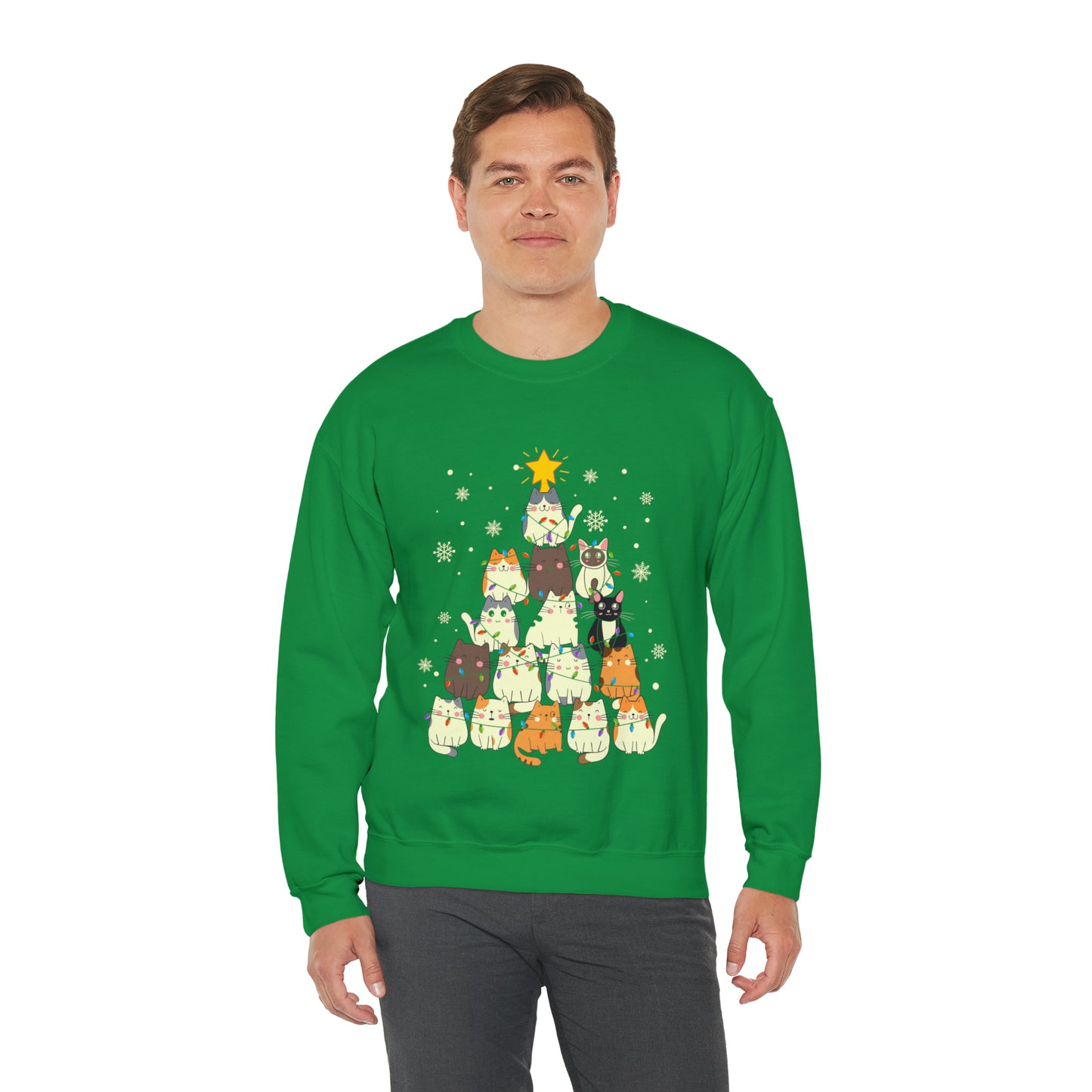 Cat Christmas sweater Kitty Christmas tree sweatshirt Family matching Merry Bright Christmas sweatshirt Christmas Sweater Holiday Christmas