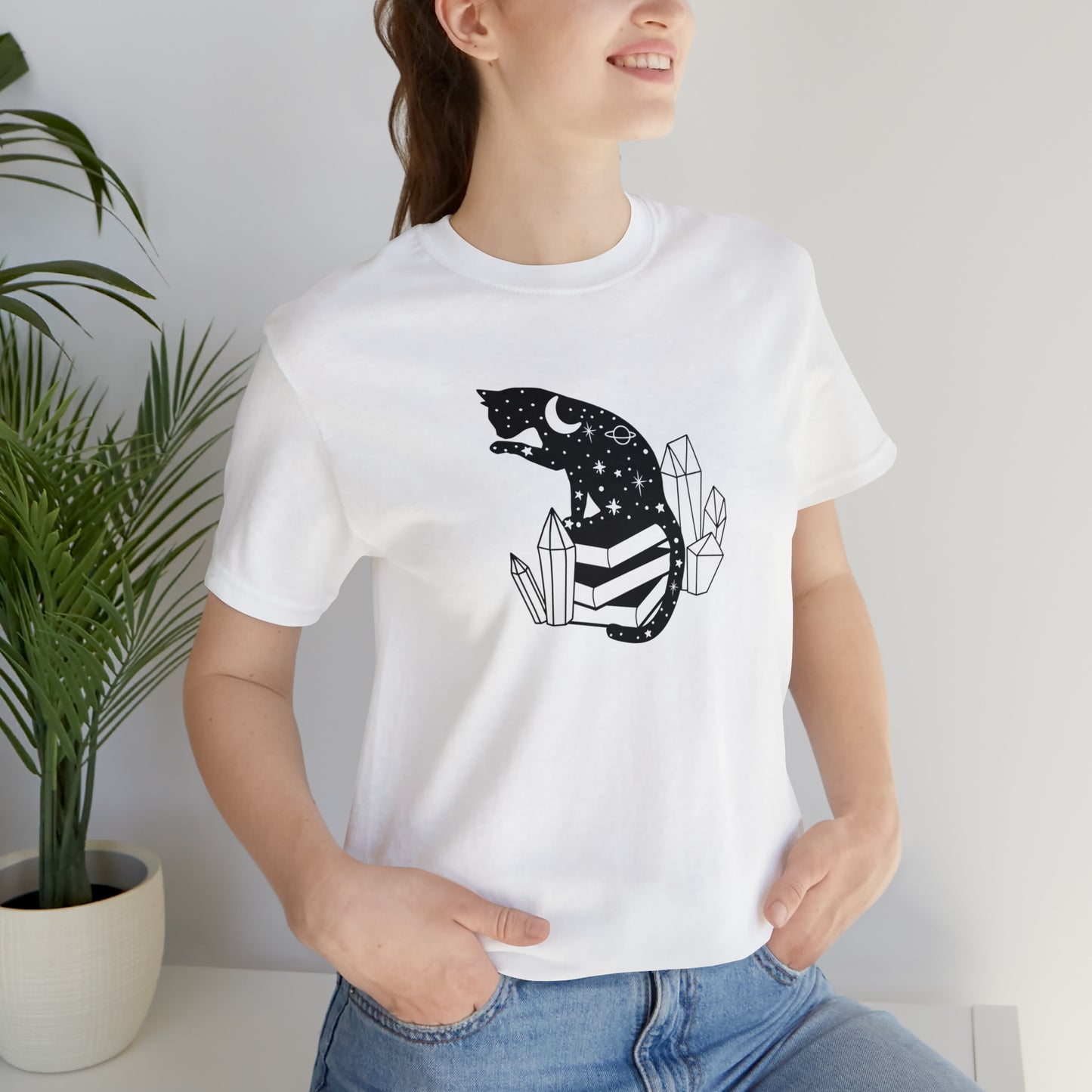 Cat lover tshirt book lover shirt crystal witchy cat Shirt Halloween Cat Sweatshirt Gift for Cat Lover Gift for Cat Mom Gift