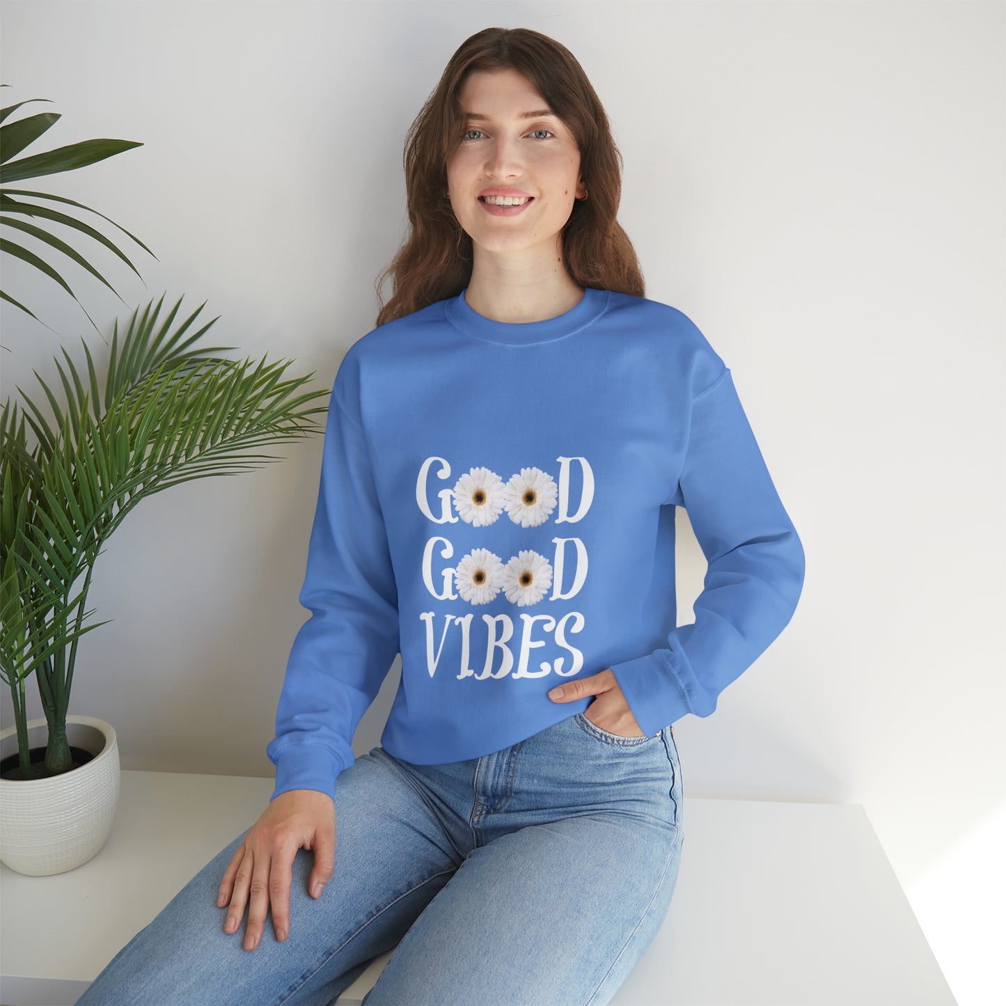 Good Vibes Sweatshirt, Unisex Heavy Blend™ Crewneck Sweatshirt