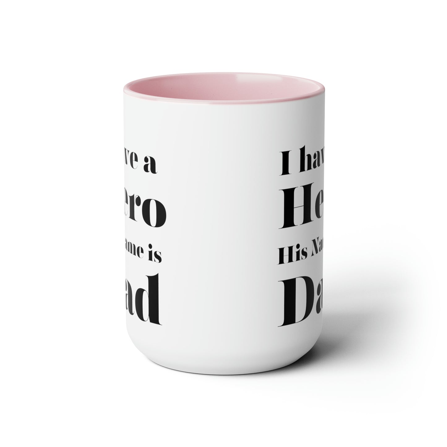 Hero dad mug love you dad Valentine's Day mug sister gift Coffee Mug pregnancy reveal gift heart mug gift for her Mug wife Coffee tea 15oz