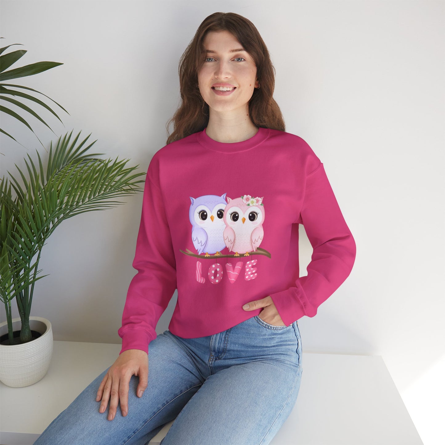 Owl Love sweater valentines Day sweatshirt valentines day shirt best friend gift for her Unisex owl sweater Love shirt unique holiday gift