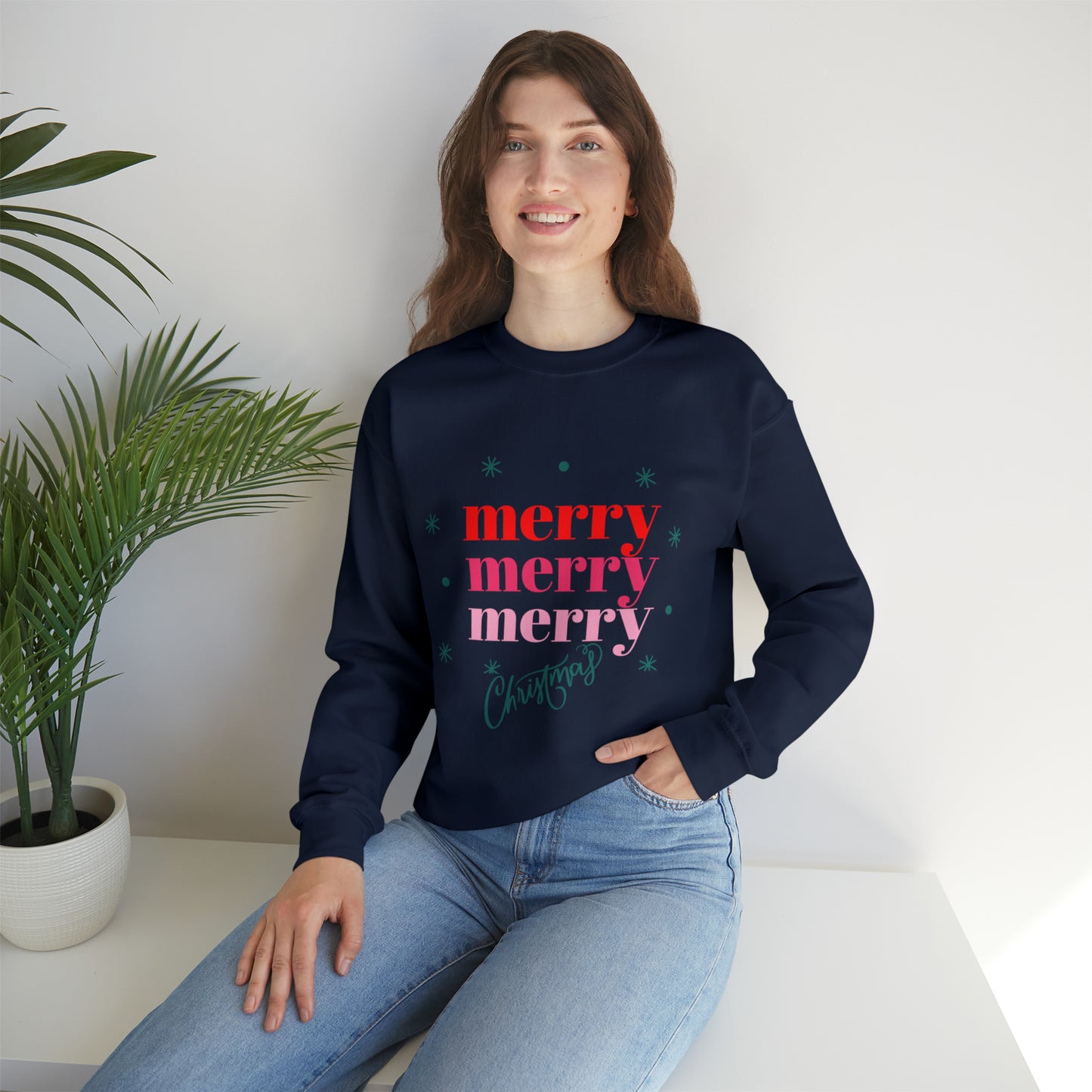 Festive AF sweater Pink Merry Bright Christmas Sweatshirt for Women Christmas Shirt Sweater Holiday Christmas gift for her gift for him