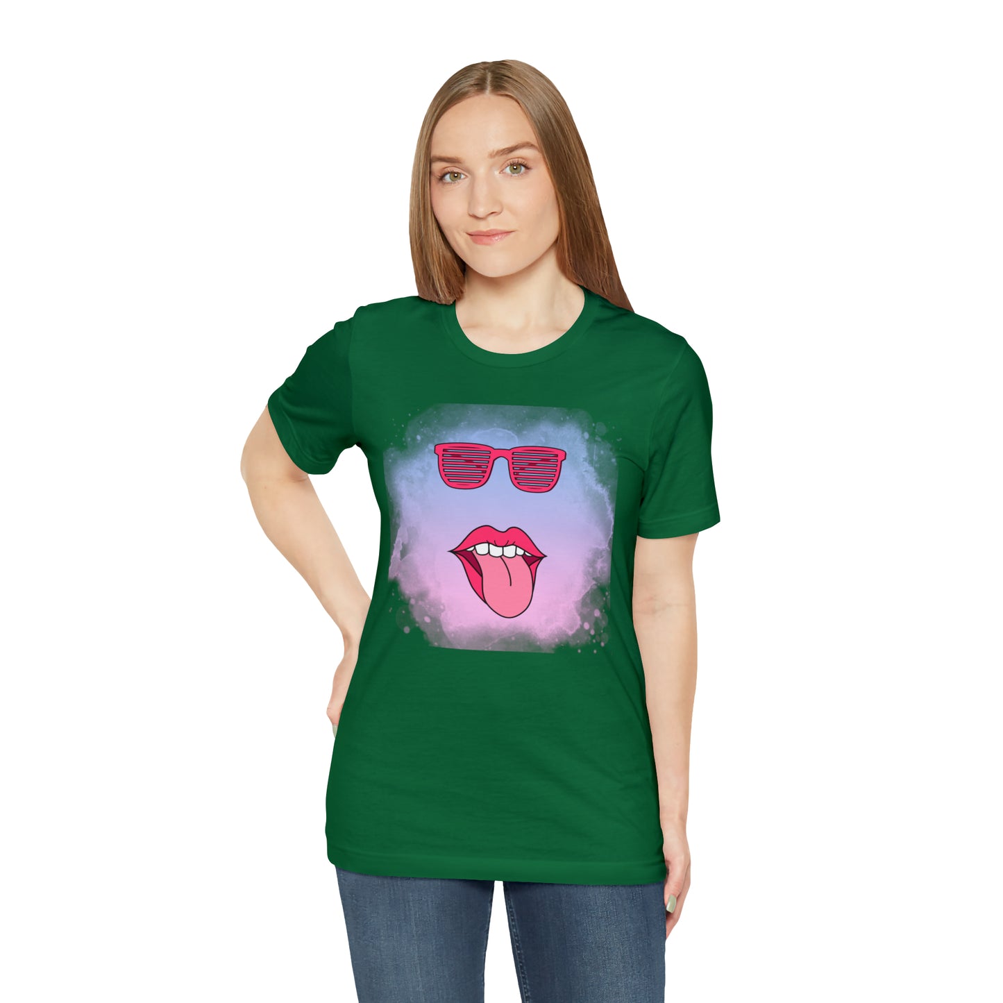 Lip Sunglasses t-shirt, Bubble gum kiss shirt,Pink Gum Shirt,Galantine gift travel shirt,best friend trip,girls vacation trip, Unisex Jersey