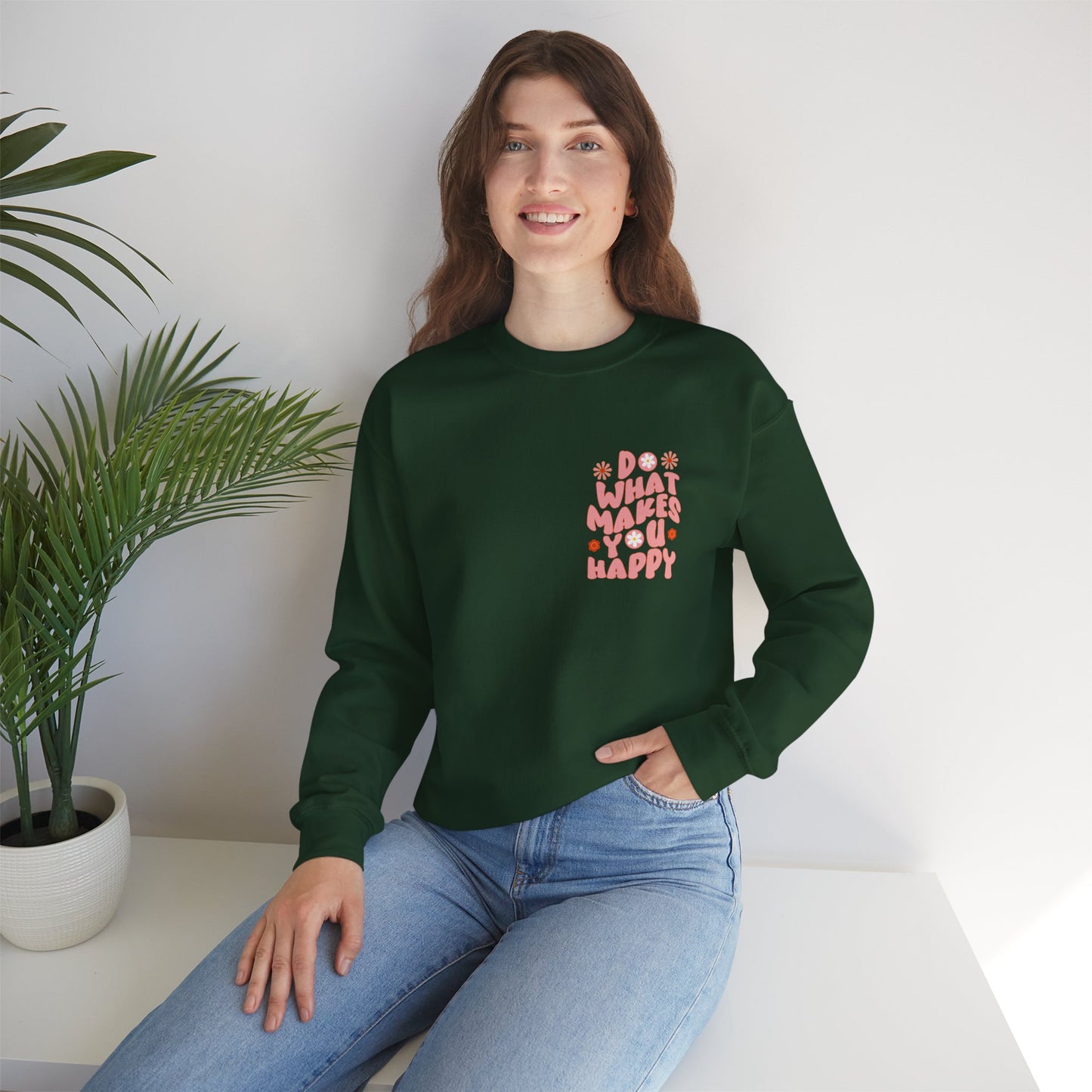 Do what makes you happy Sweatshirt Gift For her Christmas Sweatshirt Cute aesthetic Sweater Colorful daisy Sweatshirt christmas