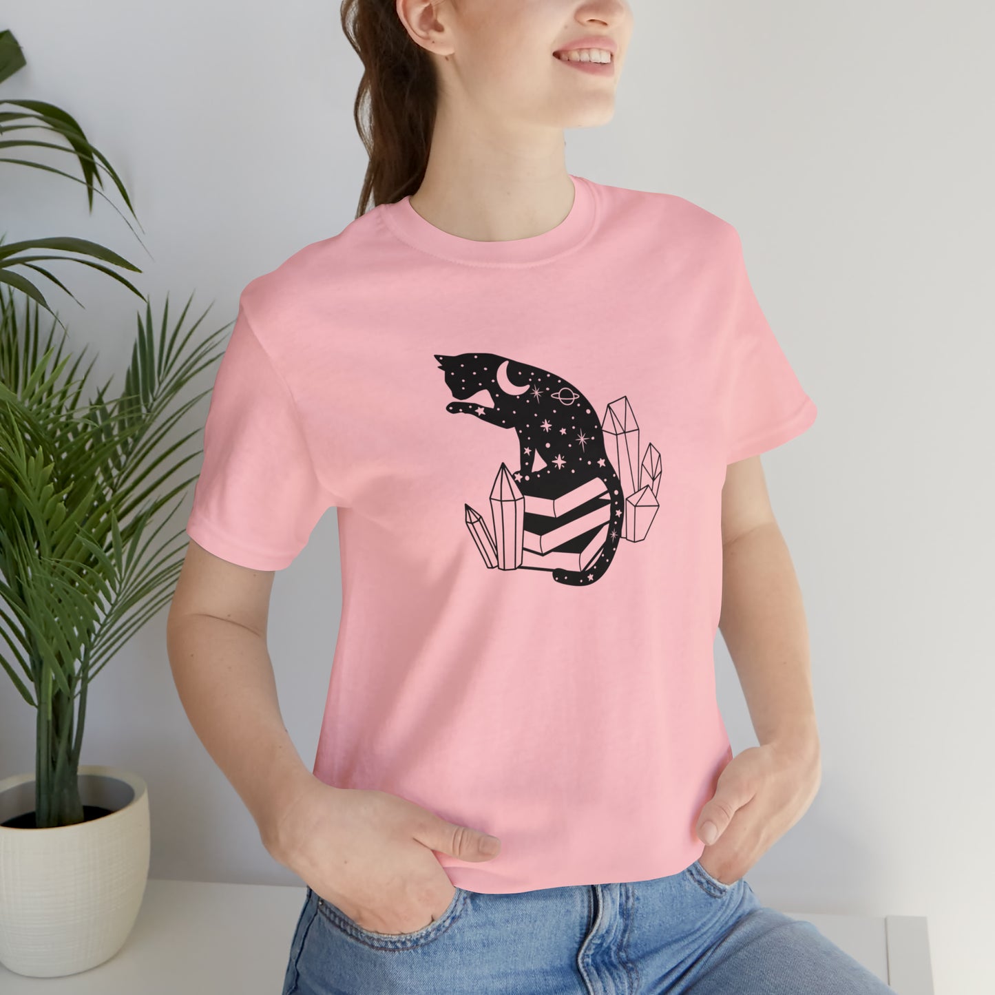 Cat lover tshirt book lover shirt crystal witchy cat Shirt Halloween Cat Sweatshirt Gift for Cat Lover Gift for Cat Mom Gift