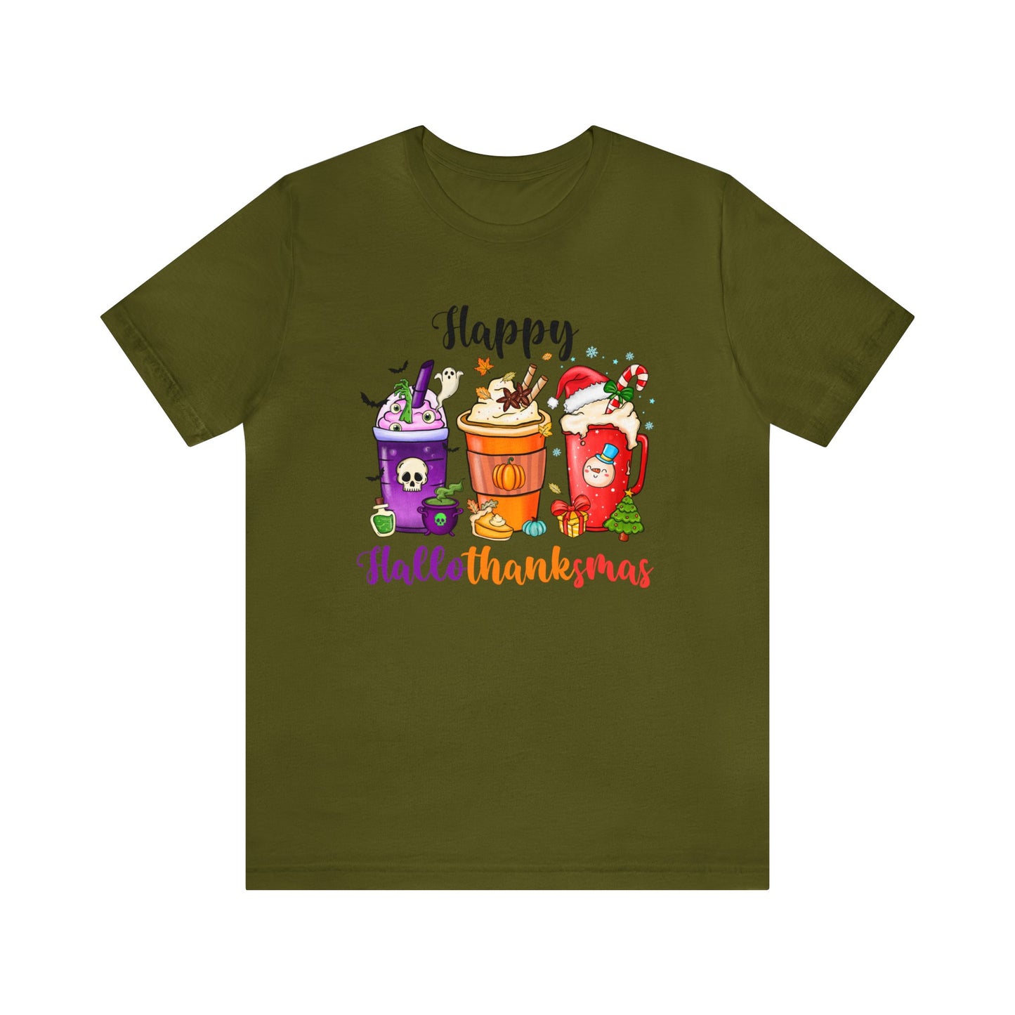 Happy Halloween shirt Fall drinks shirt Halloween shirt gift for her gift for him happy Hallothanksmas Shirt Christmas gift Thanksgiving