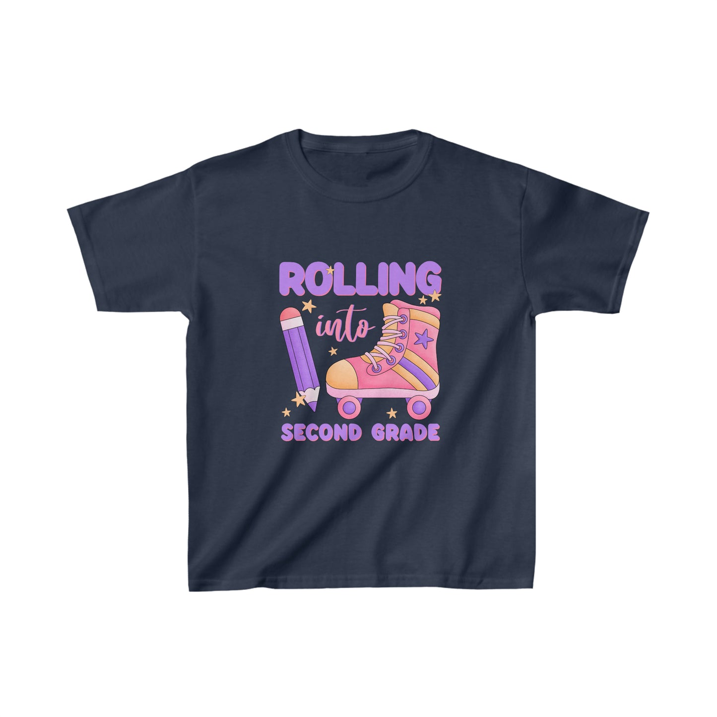 Second grade shirt rolling into 2nd grade Kids Heavy Cotton™ Tee