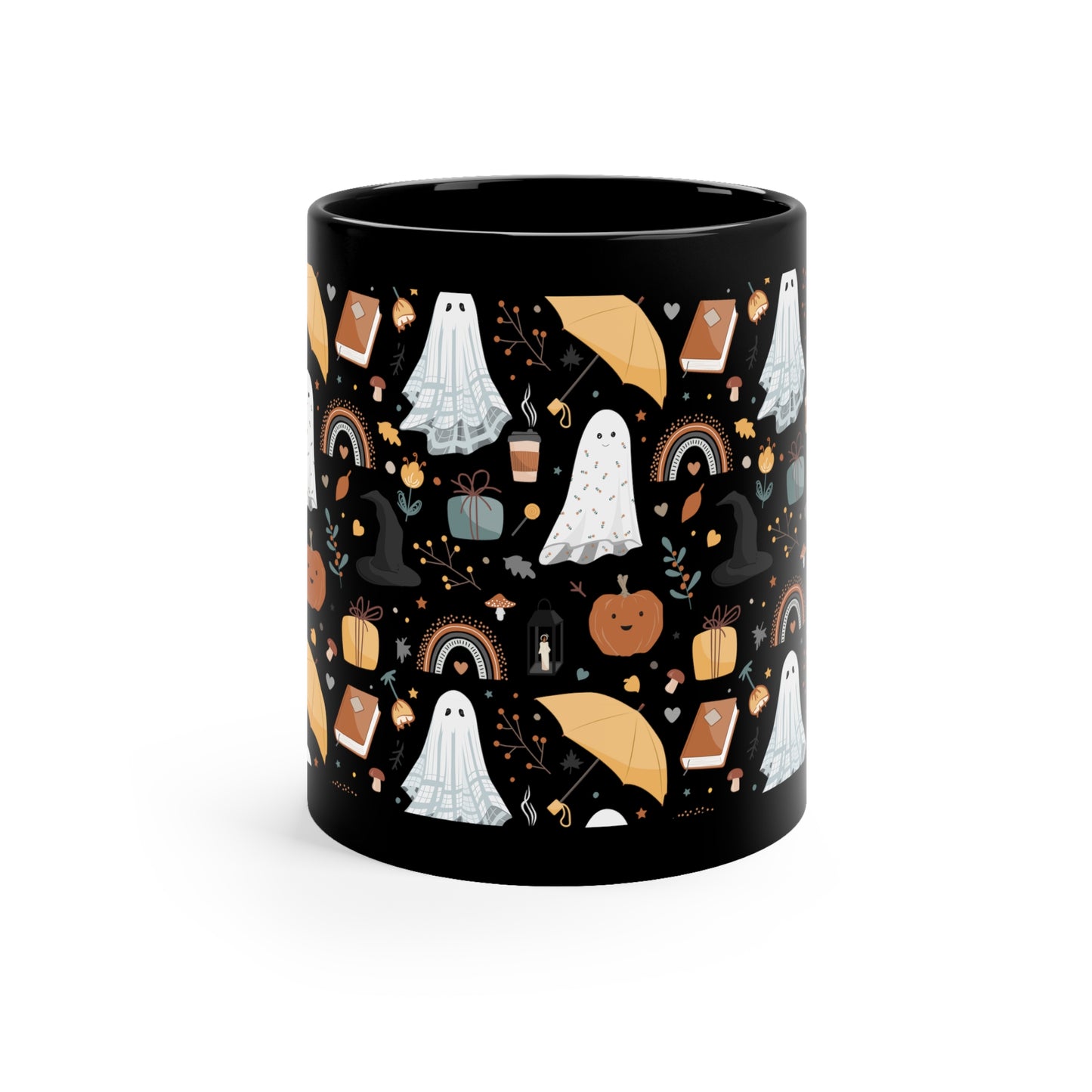 Halloween lover gift Halloween mug ghost mug coffee lover gift tea lover gift for her gift for him Mug Bestfriend Christmas 11oz Black Mug