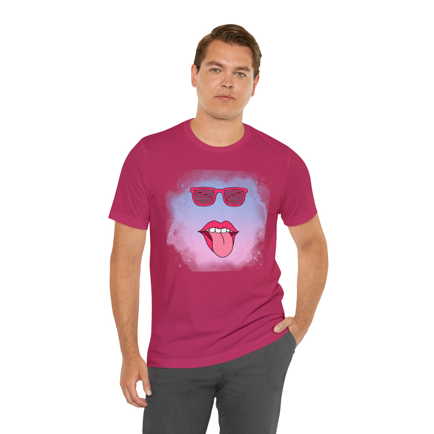 Lip Sunglasses t-shirt, Bubble gum kiss shirt,Pink Gum Shirt,Galantine gift travel shirt,best friend trip,girls vacation trip, Unisex Jersey