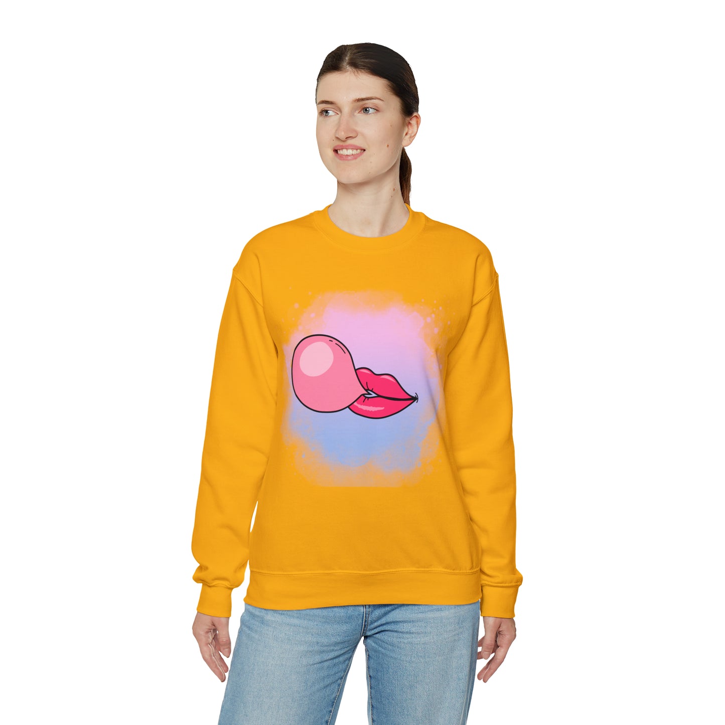 Bubble Gum kiss sweatshirt, Summer Bubblegum shirt, Birthday gift for her,Galantine travel sweatshirt,Unisex Heavy Blend Crewneck Sweatshirt