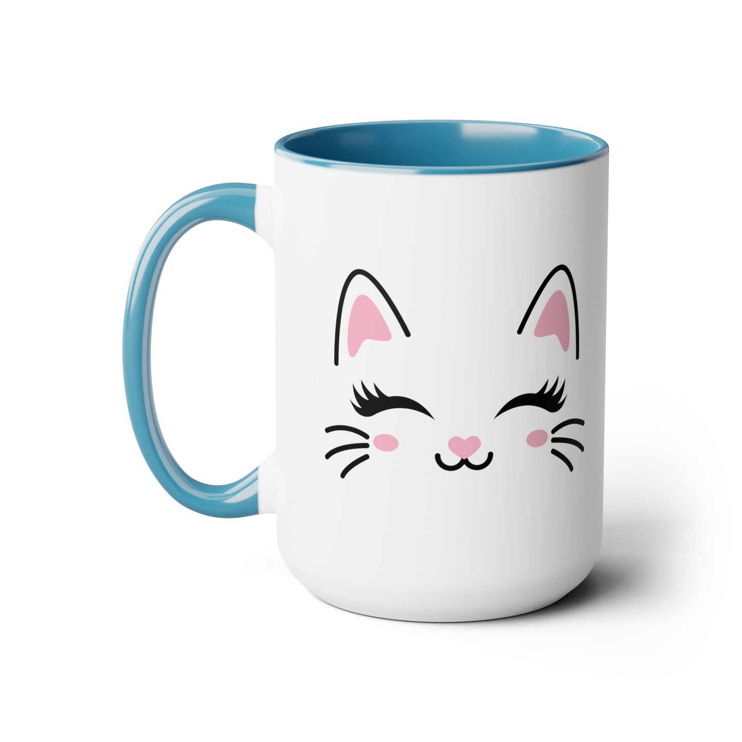 Cute cat face mug Christmas mug gift for mom gift mug Floral mug gift for her Mug funny gift for wife Coffee Mugs Christmas gift 15oz