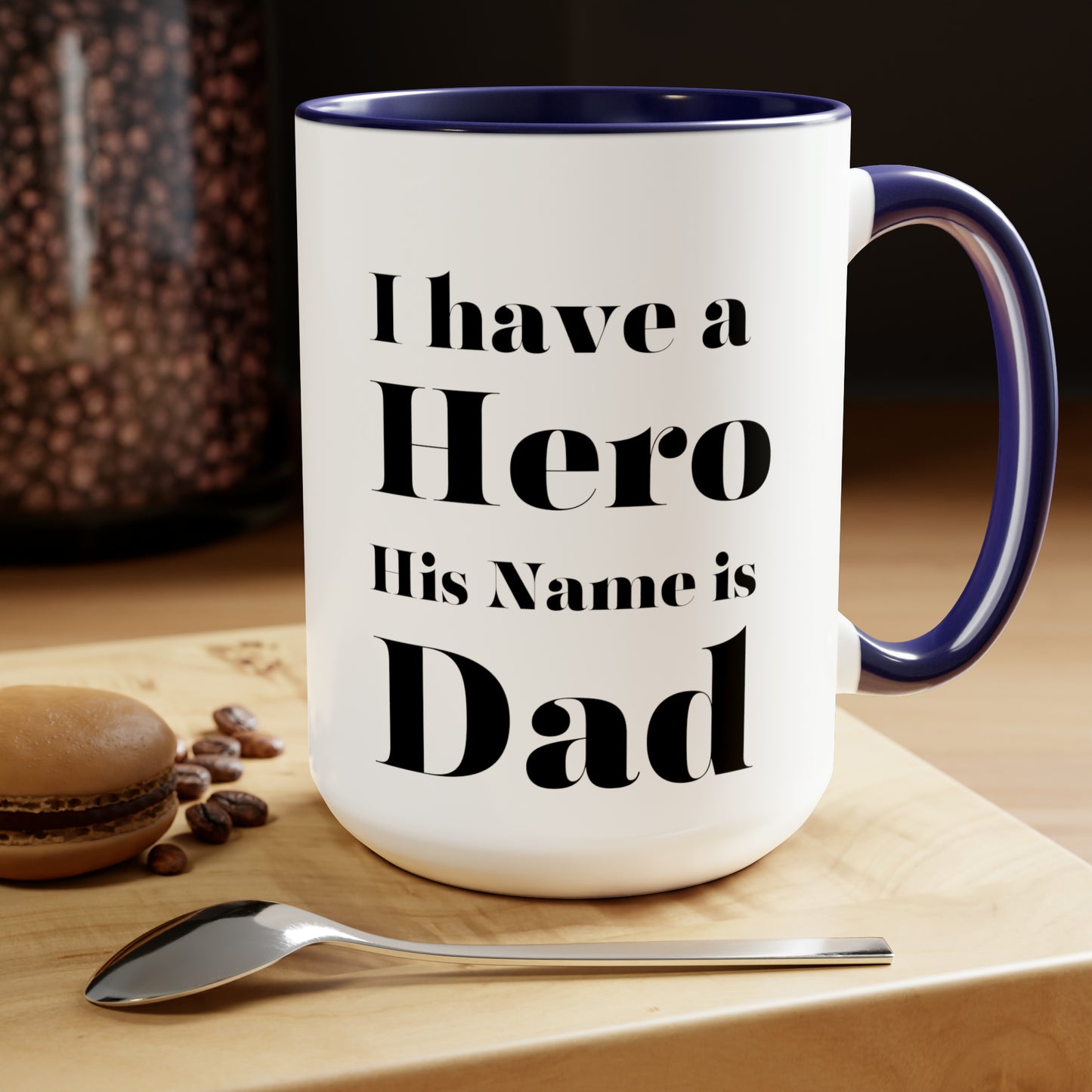 Hero dad mug love you dad Valentine's Day mug sister gift Coffee Mug pregnancy reveal gift heart mug gift for her Mug wife Coffee tea 15oz