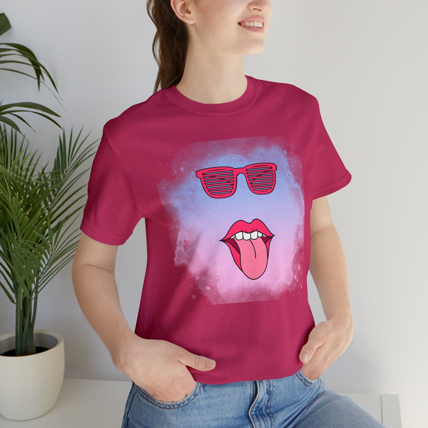 Lip Sunglasses t-shirt, Bubble gum kiss shirt,Pink Gum Shirt,Galantine gift travel shirt,best friend trip,girls vacation trip, Unisex Jersey