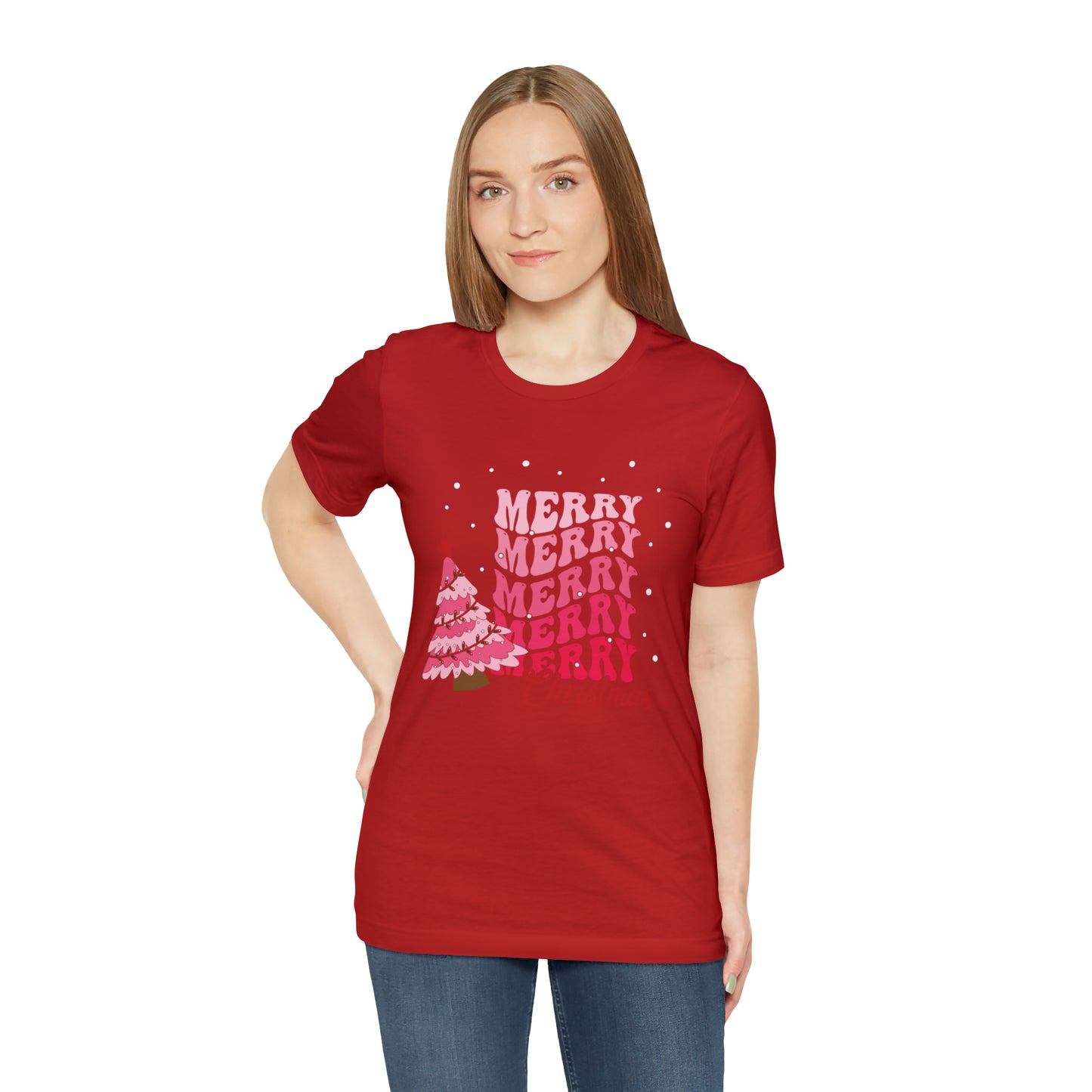 Festive AF shirt Pink Merry Bright Christmas Tshirt for Women Christmas Shirt Sweater Holiday Christmas gift for her gift for him unisex