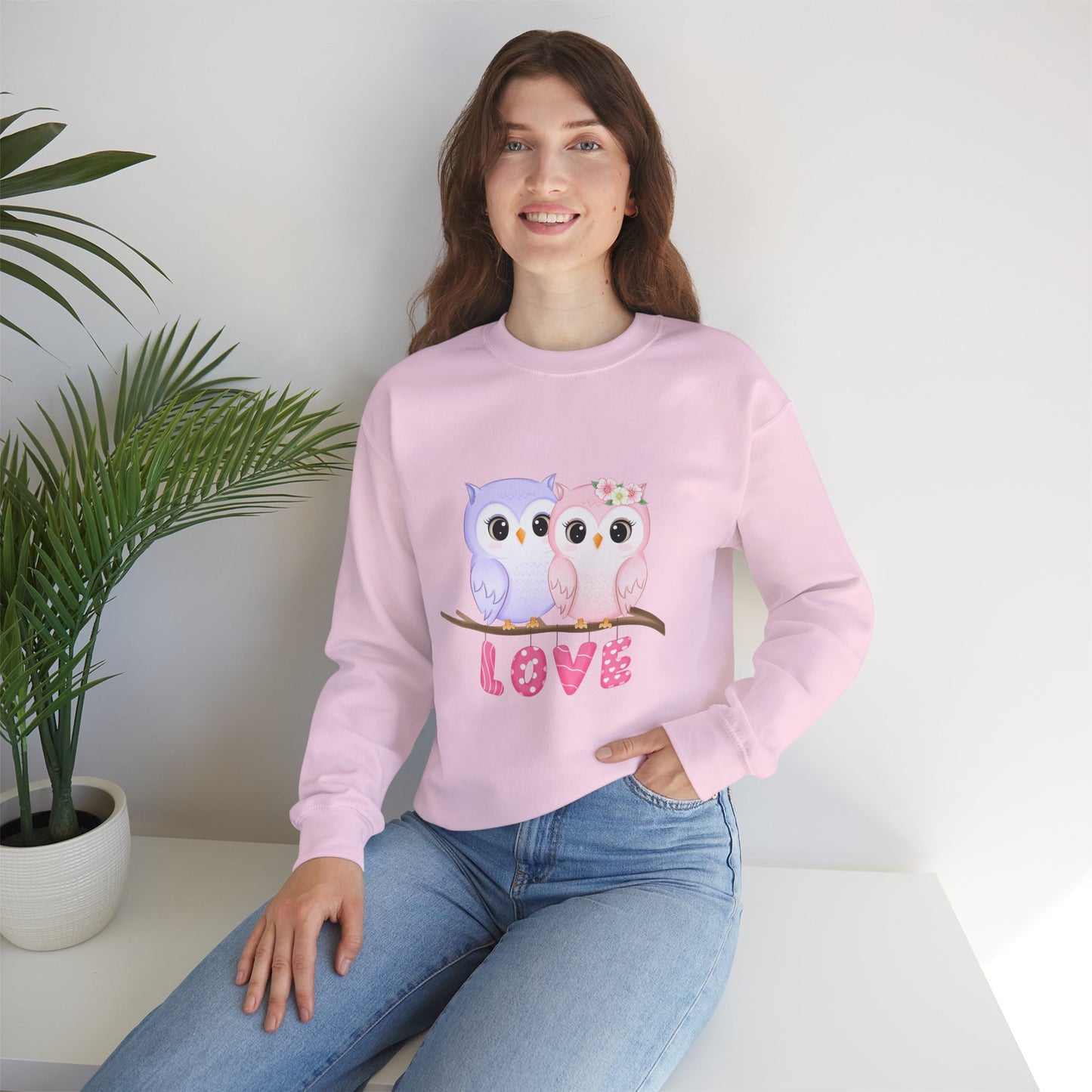 Owl Love sweater valentines Day sweatshirt valentines day shirt best friend gift for her Unisex owl sweater Love shirt unique holiday gift