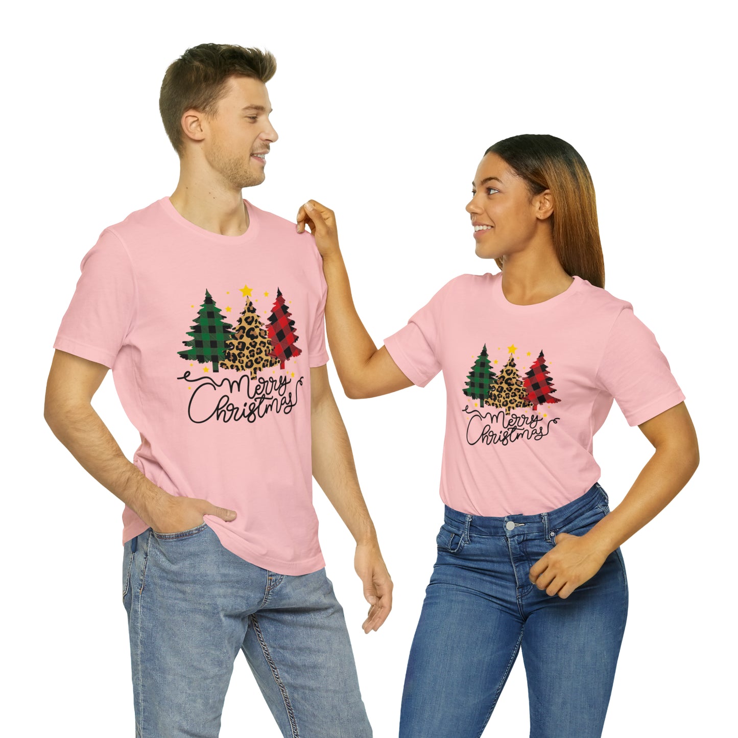 Festive AF shirt Pink Merry Bright Christmas Tshirt for Women Men Christmas Shirt Sweater Holiday Christmas gift for her gift for him Plaid