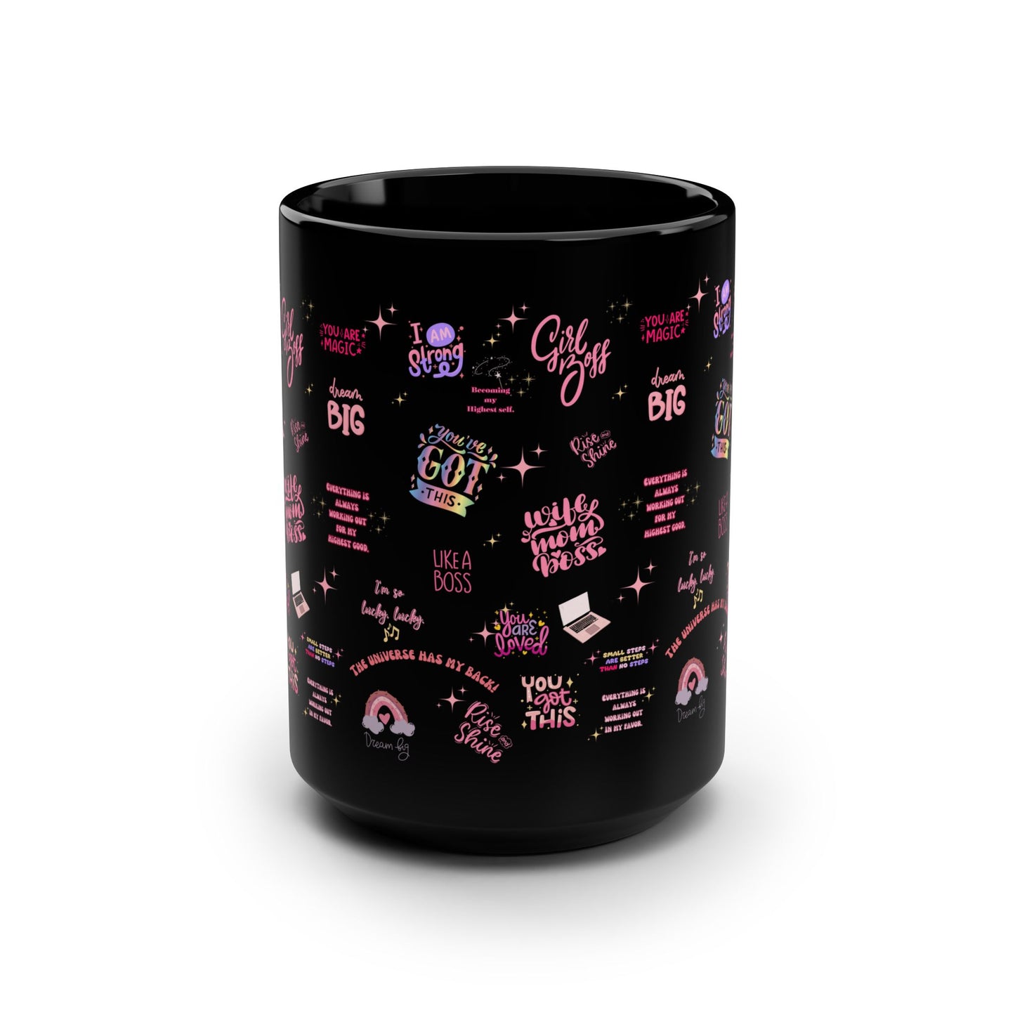 Positive affirmations Coffee Mug black girlboss mug birthday gift wife mom boss mug gift for her gift for wife Mugs tea Christmas gift 15oz