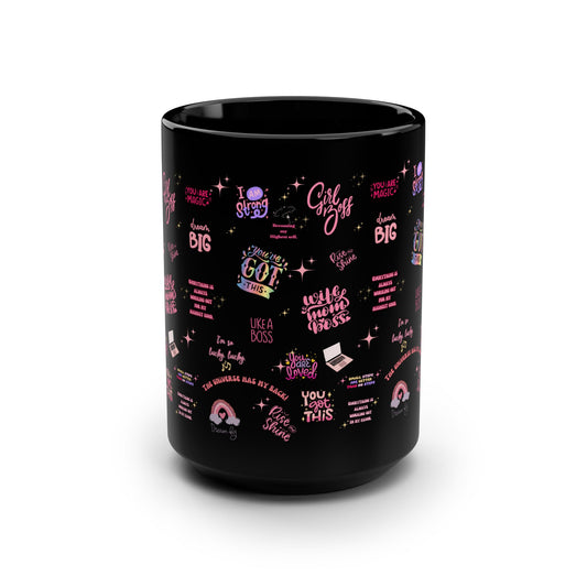 Positive affirmations Coffee Mug black girlboss mug birthday gift wife mom boss mug gift for her gift for wife Mugs tea Christmas gift 15oz