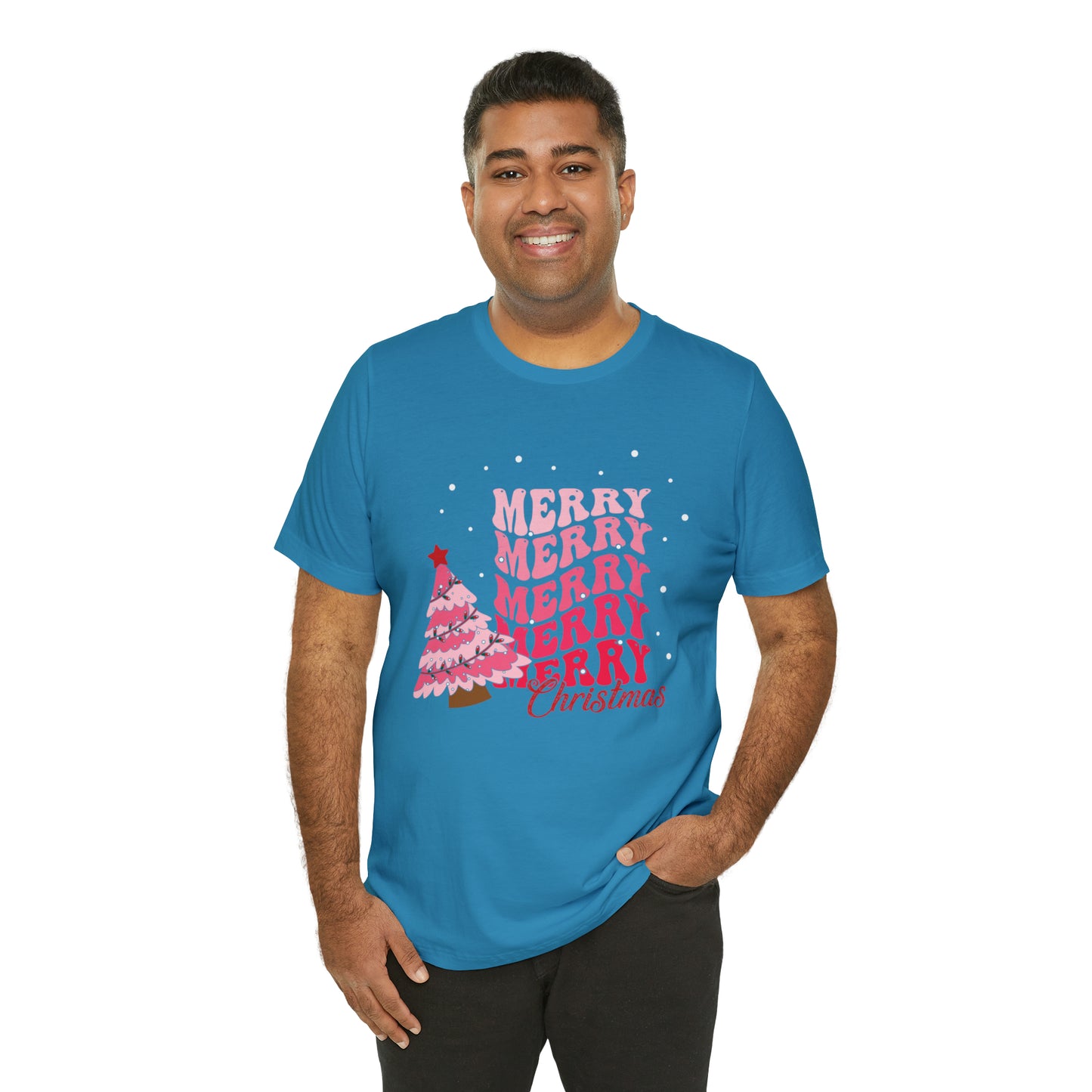 Festive AF shirt Pink Merry Bright Christmas Tshirt for Women Christmas Shirt Sweater Holiday Christmas gift for her gift for him unisex