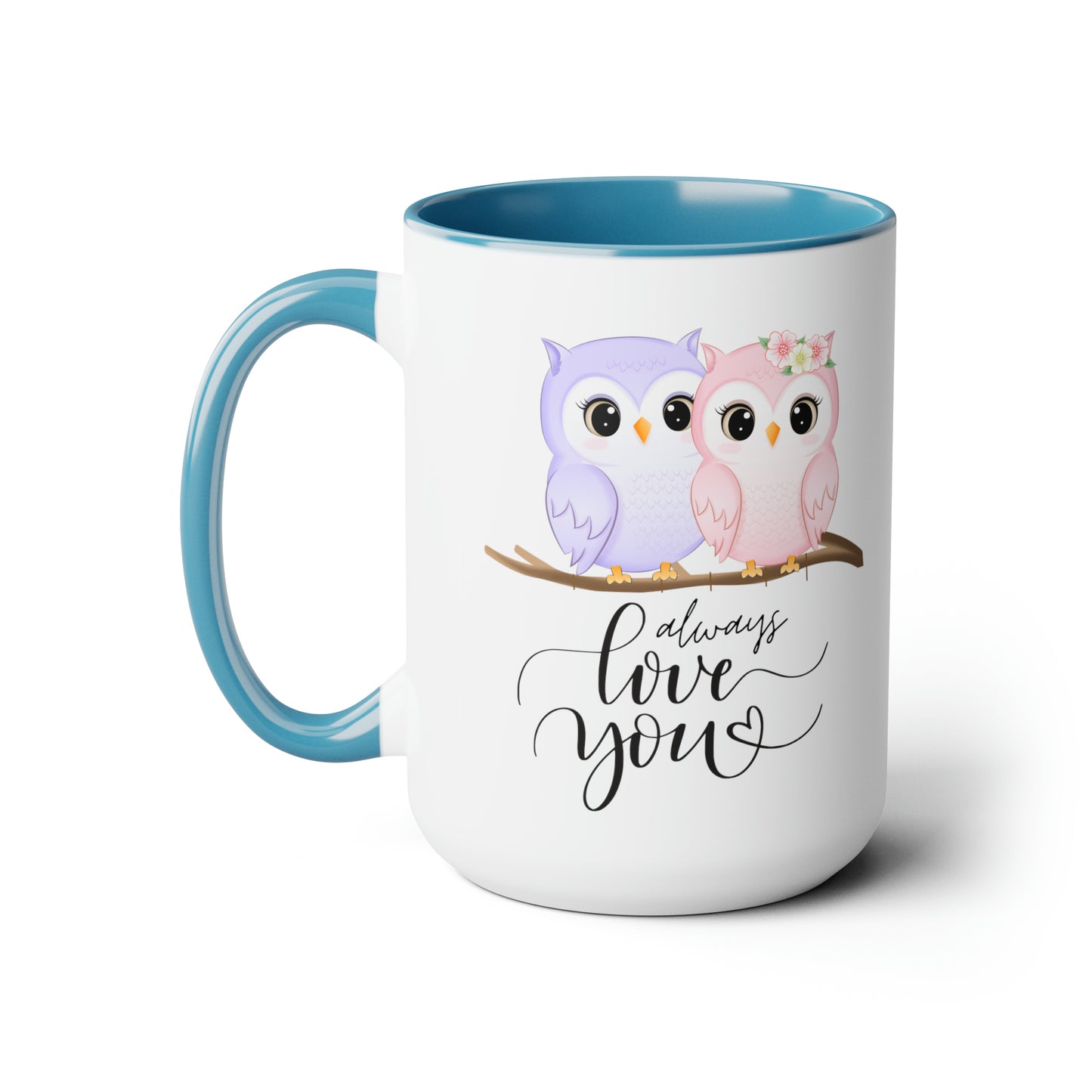Owl always love you Valentine's Day mug sister gift Coffee Mug pregnancy reveal gift heart mug gift for her Mug wife Coffee tea 15oz