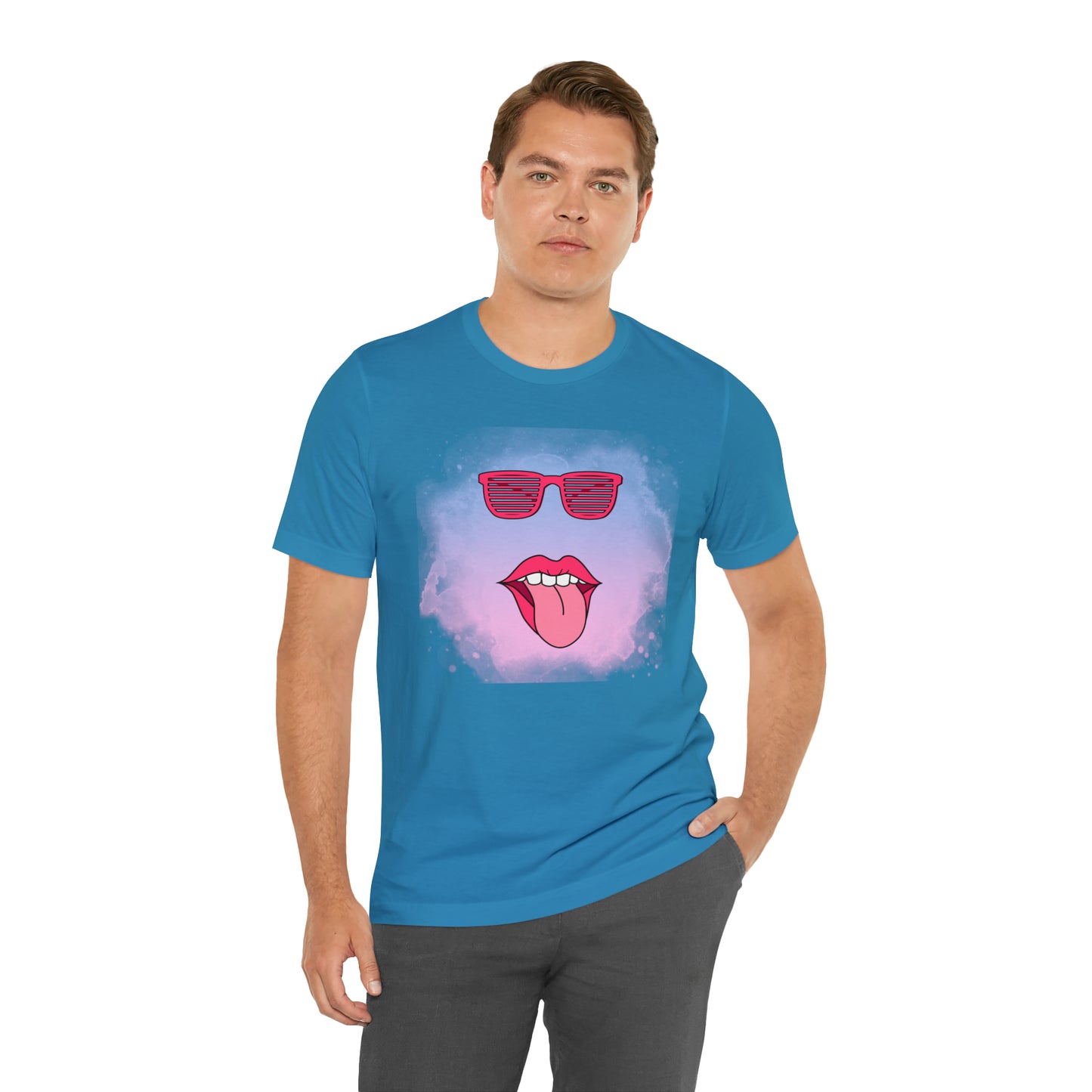 Lip Sunglasses t-shirt, Bubble gum kiss shirt,Pink Gum Shirt,Galantine gift travel shirt,best friend trip,girls vacation trip, Unisex Jersey