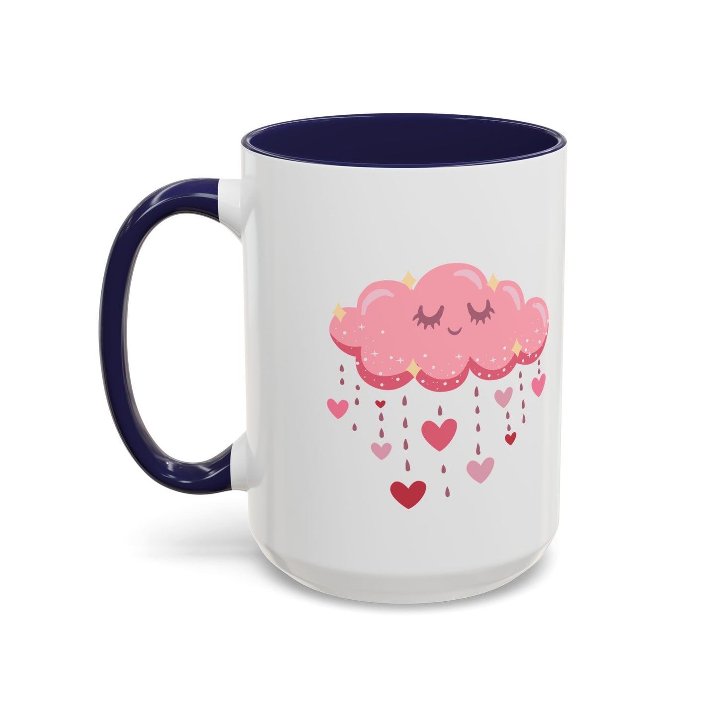Happy pink cloud mug pink hearts mug Valentines day mug Galantines day Bestie giftforher gift tea Mug Coffee Gift for Mom vday gift girlboss