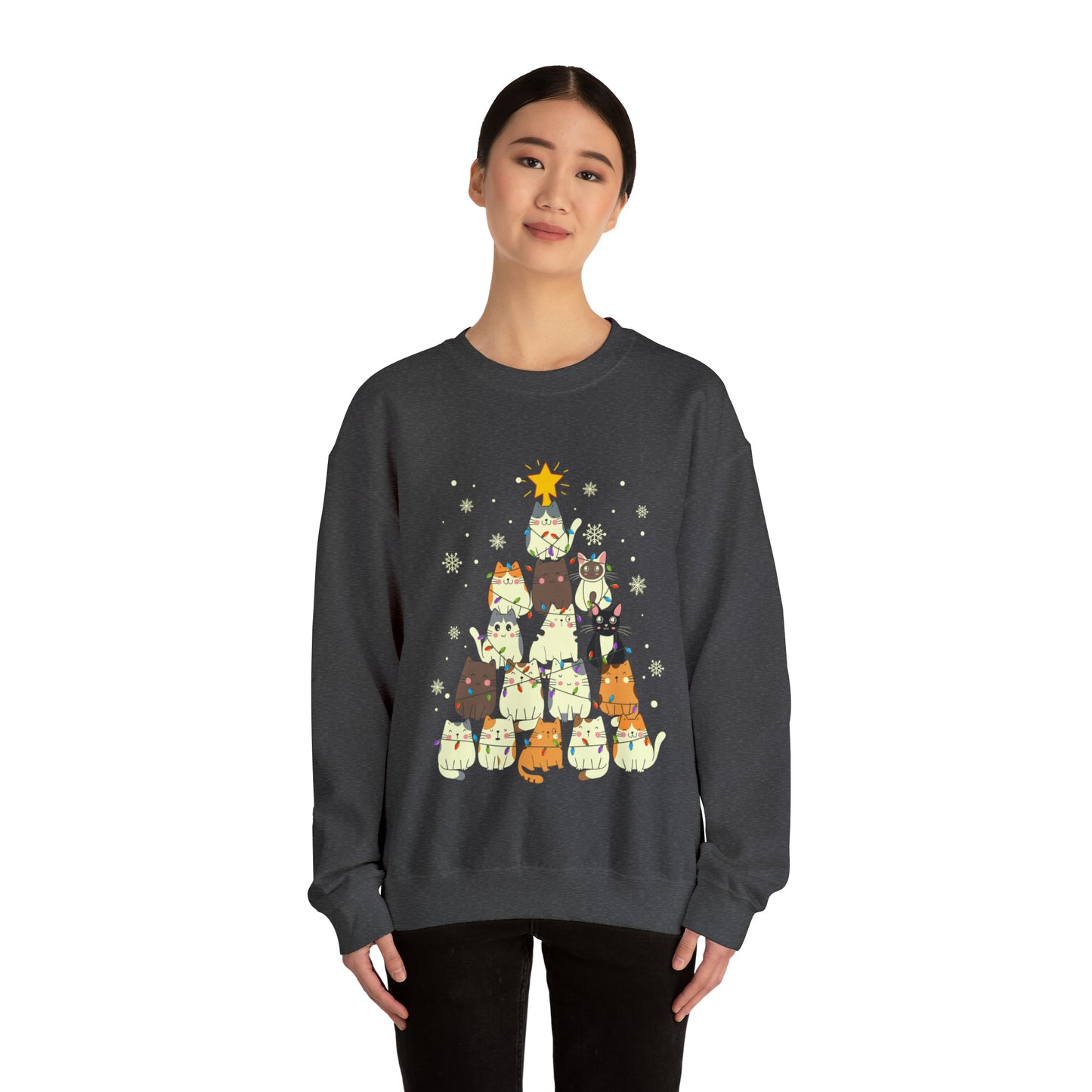 Cat Christmas sweater Kitty Christmas tree sweatshirt Family matching Merry Bright Christmas sweatshirt Christmas Sweater Holiday Christmas
