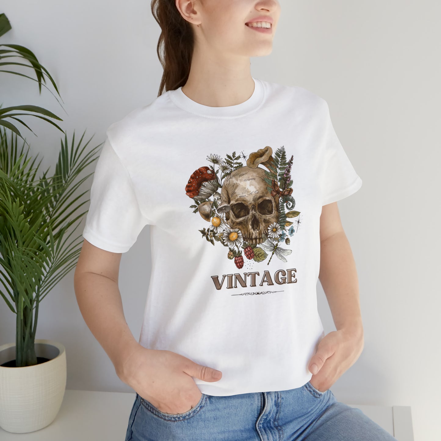 Vintage retro shirt skeleton head shirt Halloween tee Floral Shirt unisex Retro Themed vintage Gift christmas gift
