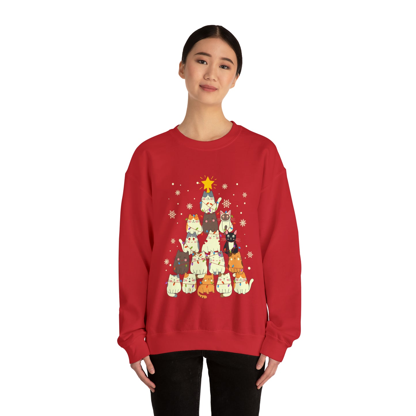 Cat Christmas sweater Kitty Christmas tree sweatshirt Family matching Merry Bright Christmas sweatshirt Christmas Sweater Holiday Christmas
