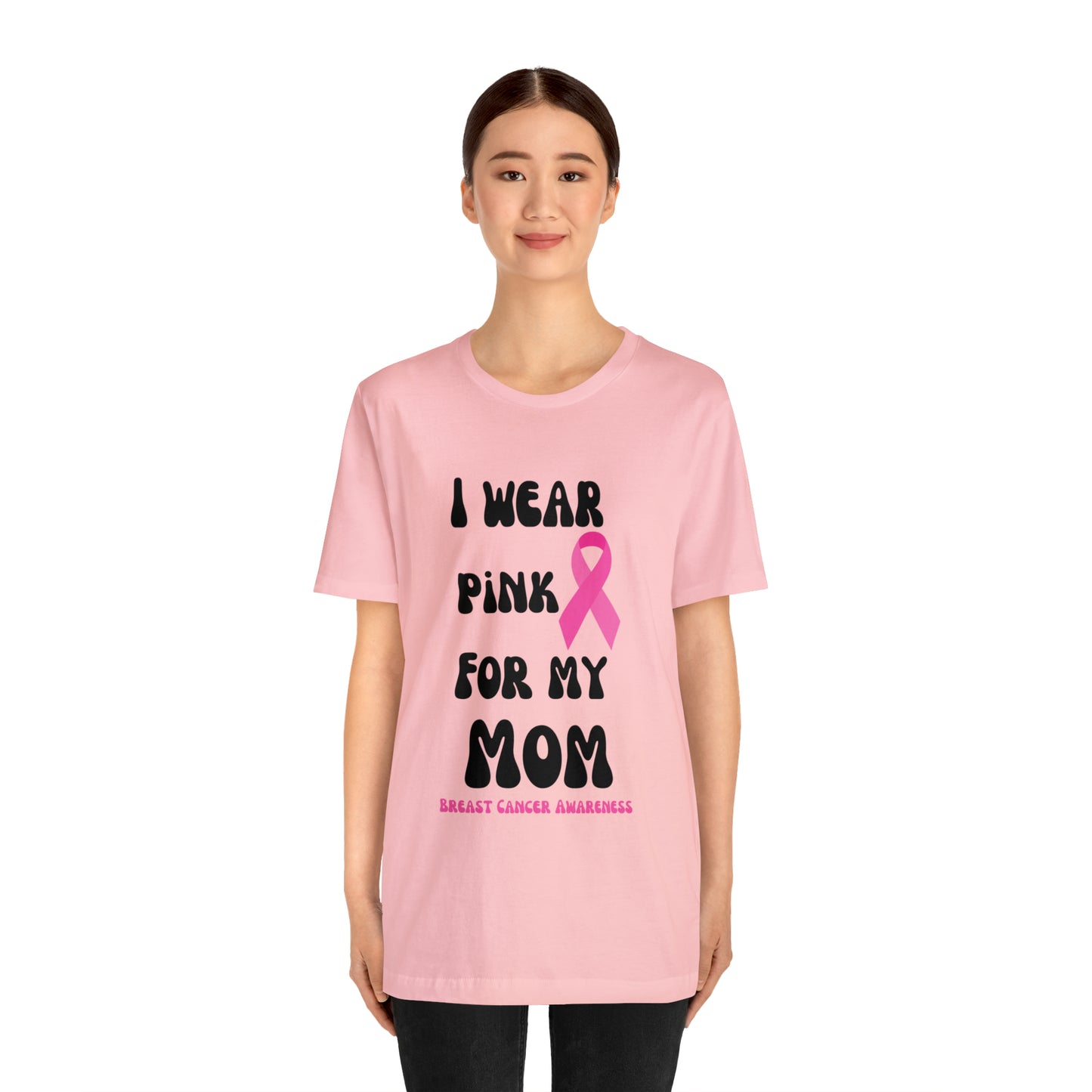 Breast cancer awareness shirt I wear pink tshirt for my mom shirt survivor Shirt October pink awareness Gift Christmas gift