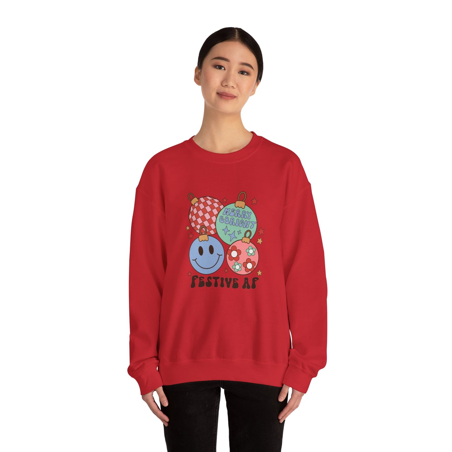 Festive AF Christmas sweater Christmas women sweatshirt Merry Christmas cupcake hot cocoa sweatshirt Bright Christmas gift for her